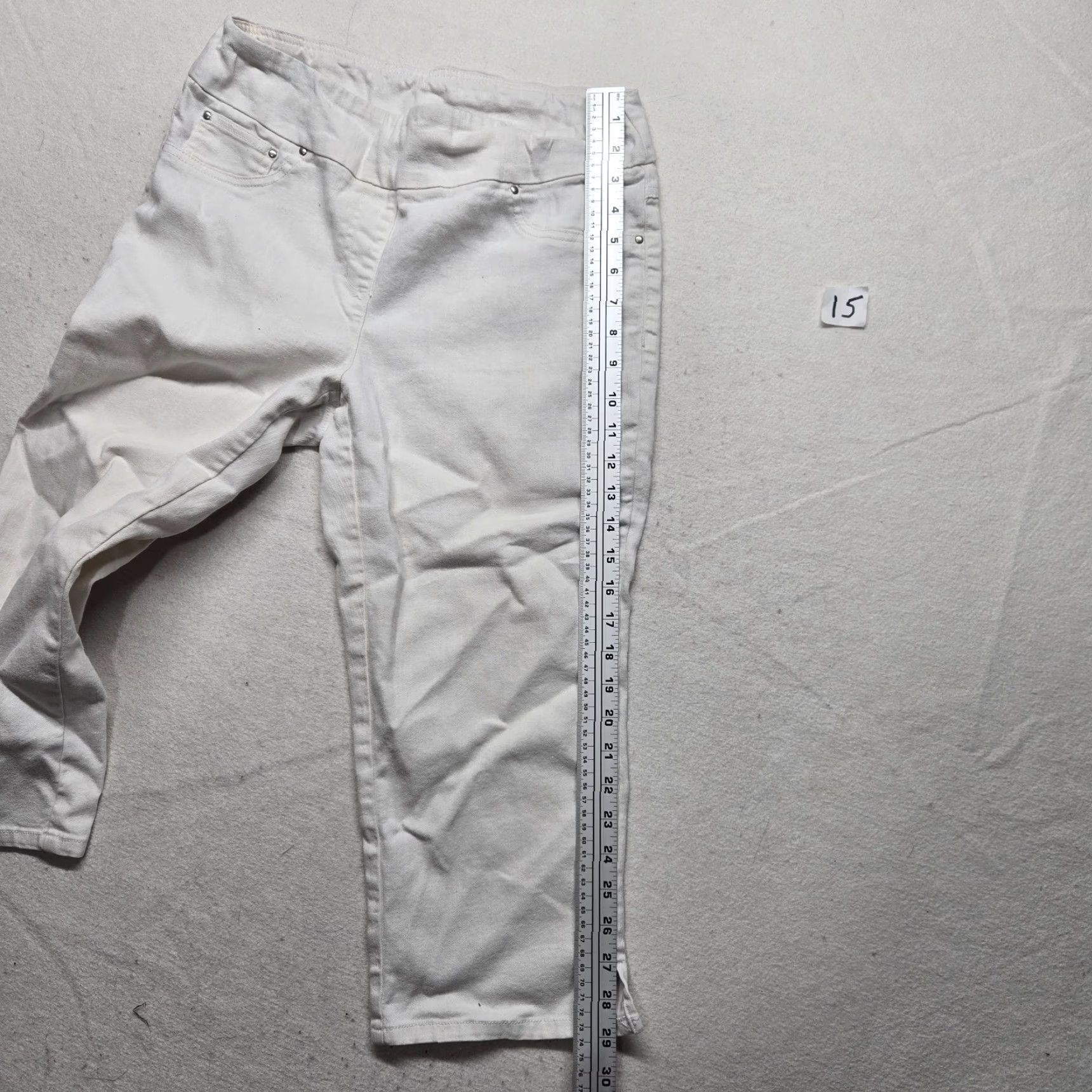 Vintage Ruby Rd. Favorites Solid White Pants Stretch Waist Adult Women's Size 8 Pants Metallic? No. Size 30" / US 8 / IT 44 - 7 Thumbnail