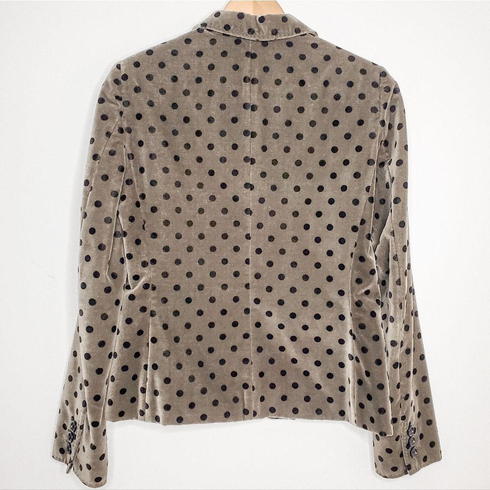 Moschino Moschino Cheap and Chic Grey Black Polka Dot Velvet Blazer Size M / US 6-8 / IT 42-44 - 2 Thumbnail