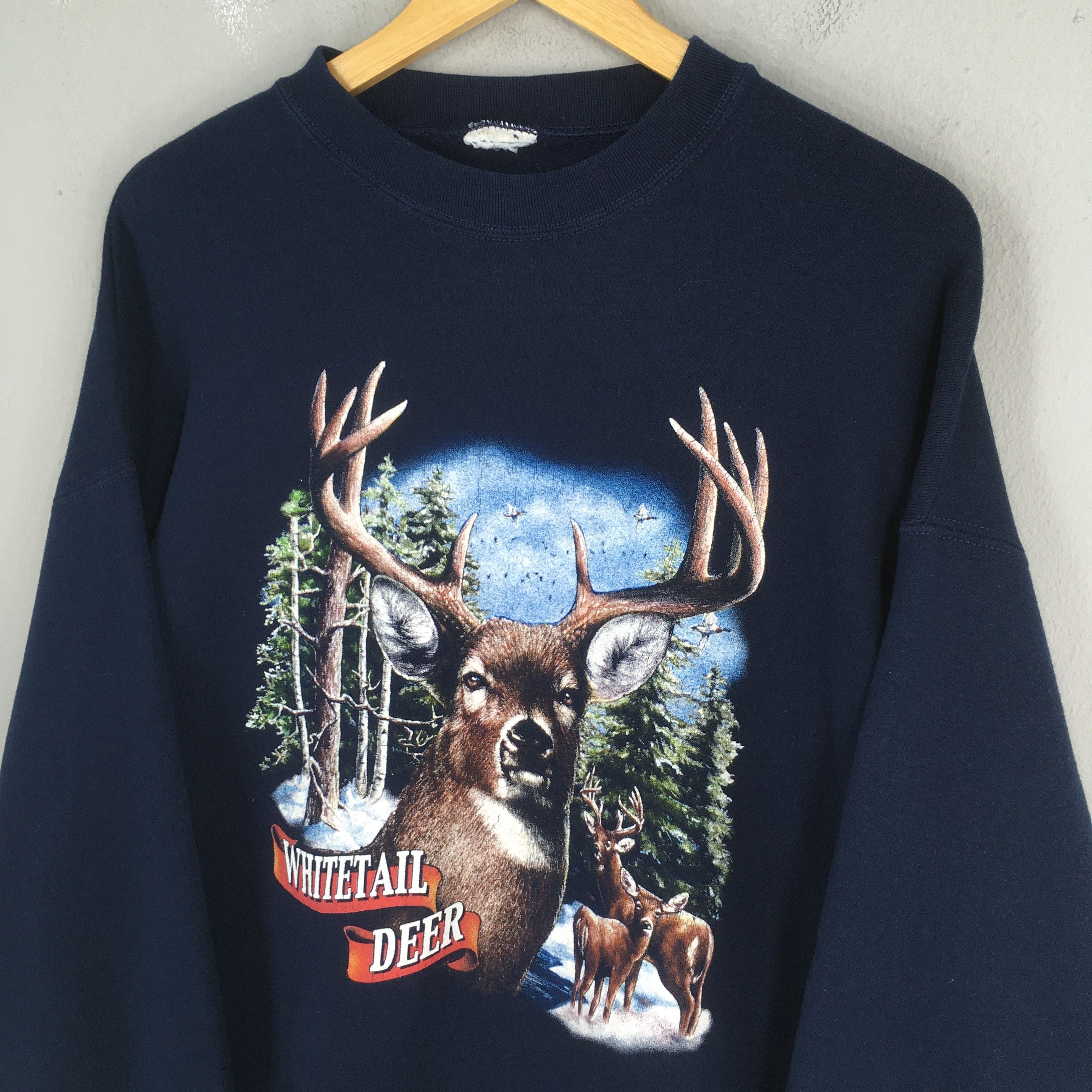 Habitat Vintage Whitetail Deer Animal Sweatshirt 2XLarge Size US XXL / EU 58 / 5 - 3 Thumbnail
