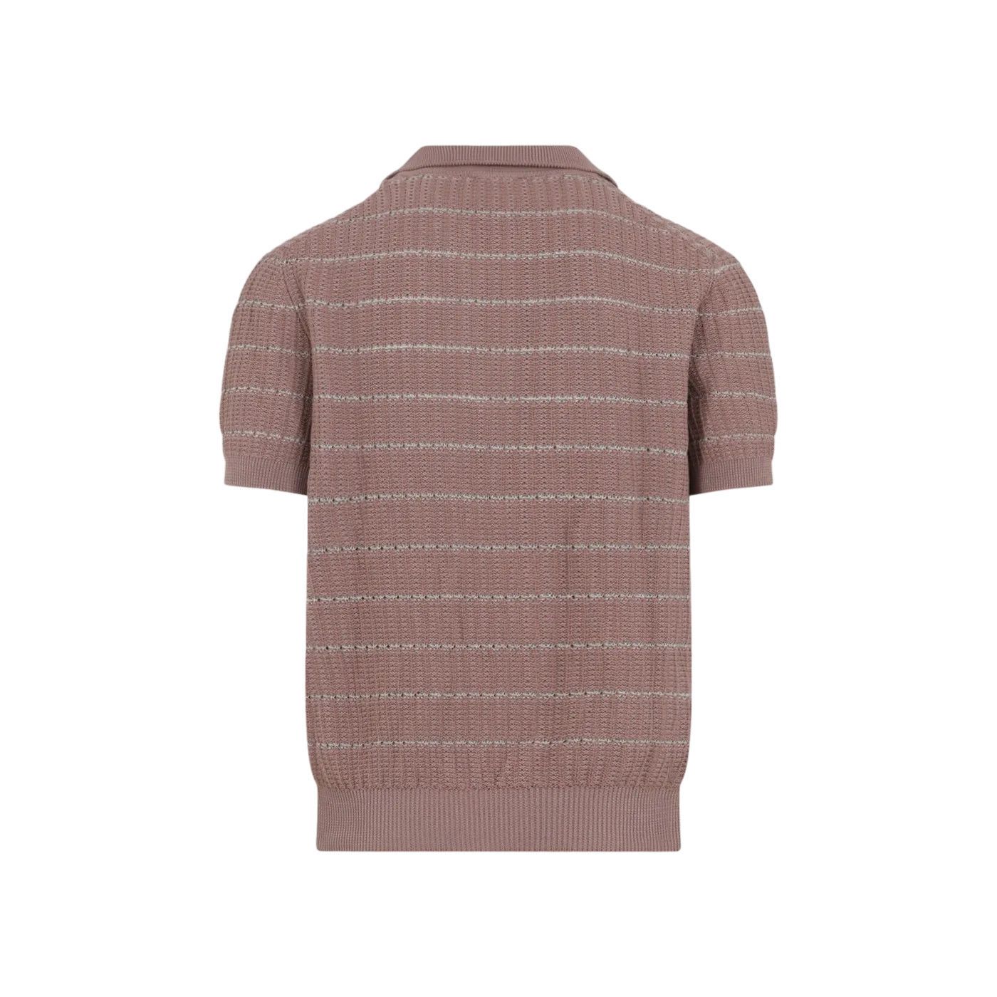 BRIONI ROSE MOLE POWDER Cotton/Linen Polo Shirt New & Authen