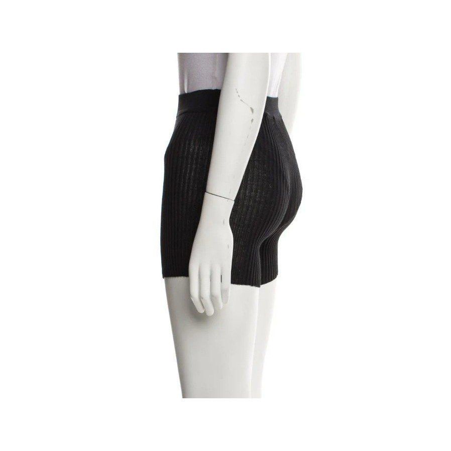 Cecilie Bahnsen Cecilie Bahnsen Imona Black Ribbed Knit High Waist Shorts Size 34" / US 12 / IT 48 - 5 Thumbnail