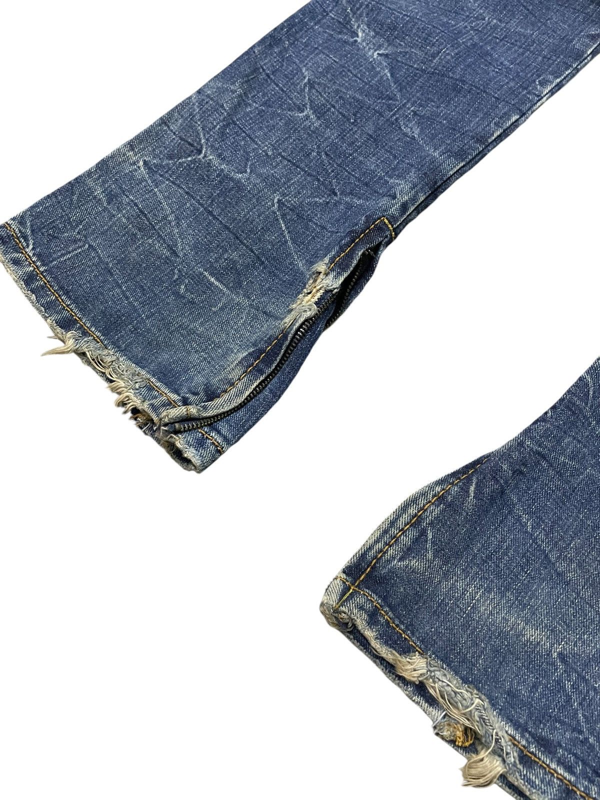GOSTAR DE FUGA × Shellac × semanticdesign Pinball japan Studded Distressed Honeycomb Flared Jeans Size US 32 / EU 48 - 14 Thumbnail