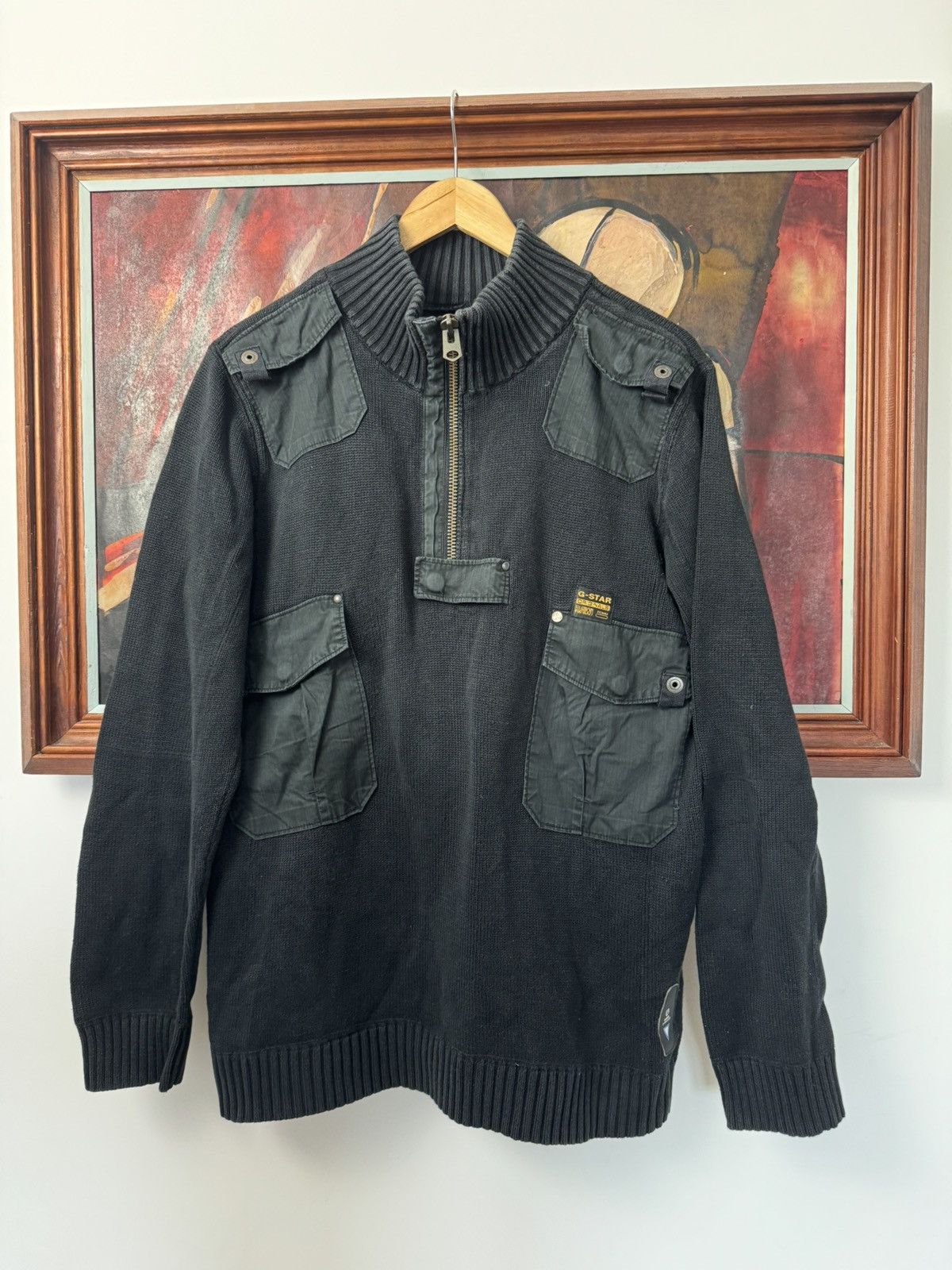 G-Star G Star Rare M1 Military Vintage Sweater Knit Cargo Pocket Size US L / EU 52-54 / 3 - 1 Thumbnail