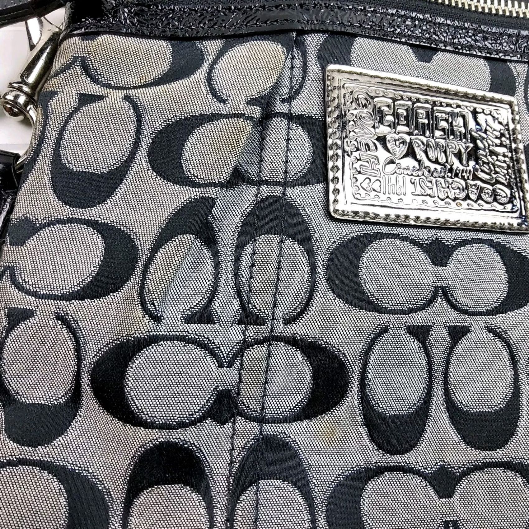 Coach Coach Poppy Crossbody Bag Jacquard Black Handbag Purse Women’s Size ONE SIZE - 4 Thumbnail