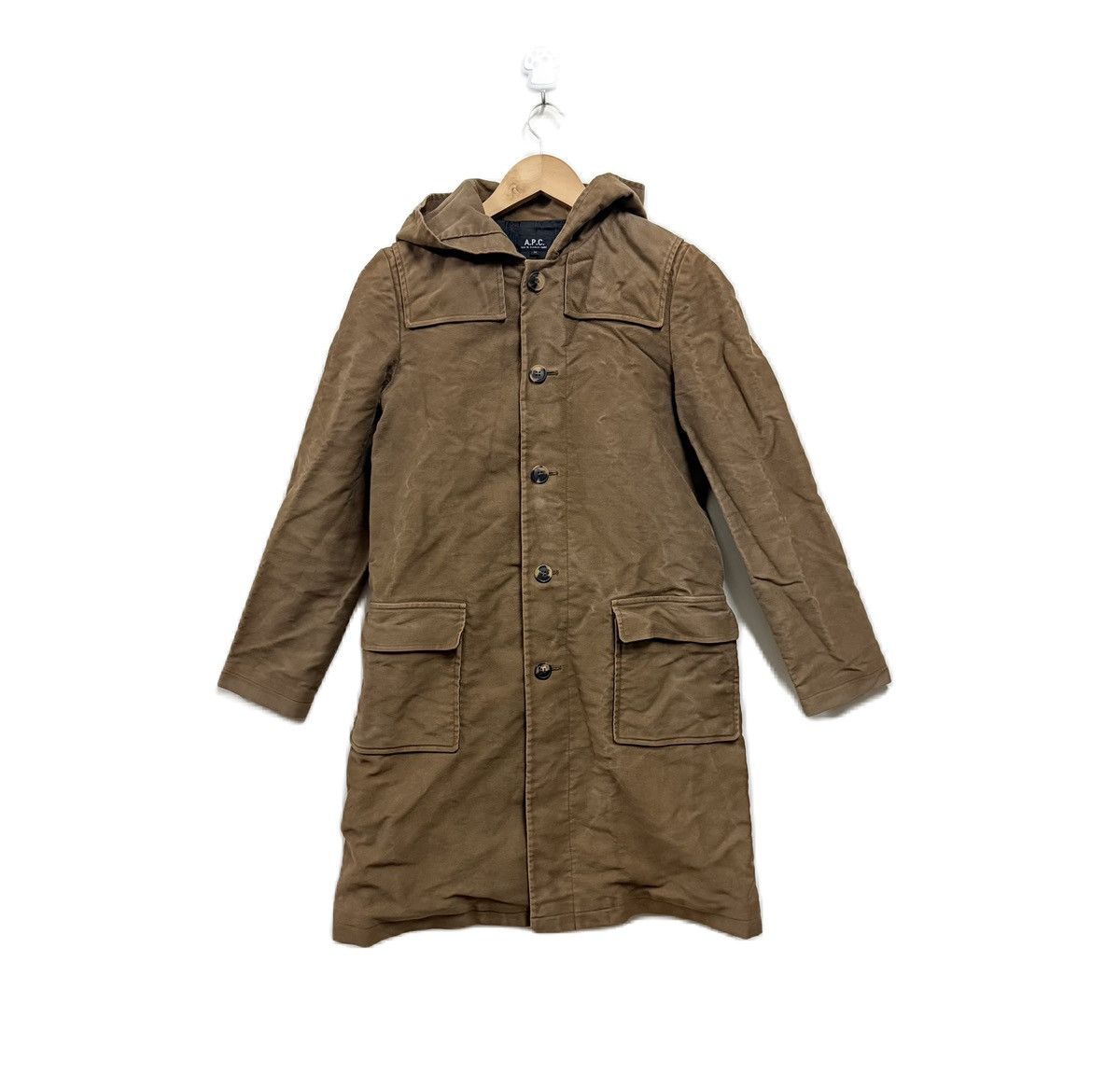 A.P.C. APC Moleskin Hoodie Long Jacket Size US S / EU 44-46 / 1 - 2 Thumbnail