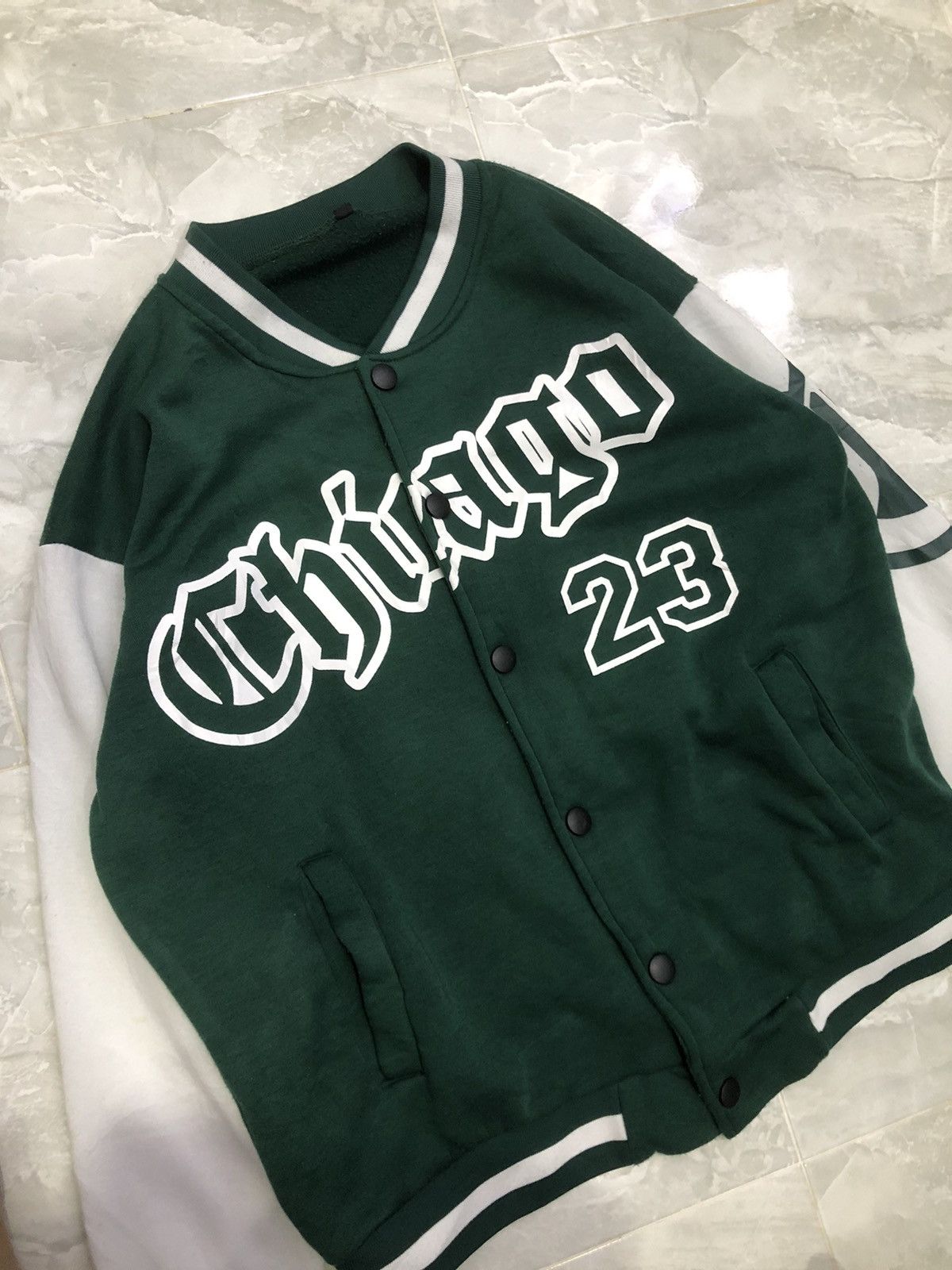 Other Vintage Chicago 23 Green White Varsity Jacket Size US M / EU 48-50 / 2 - 15 Thumbnail