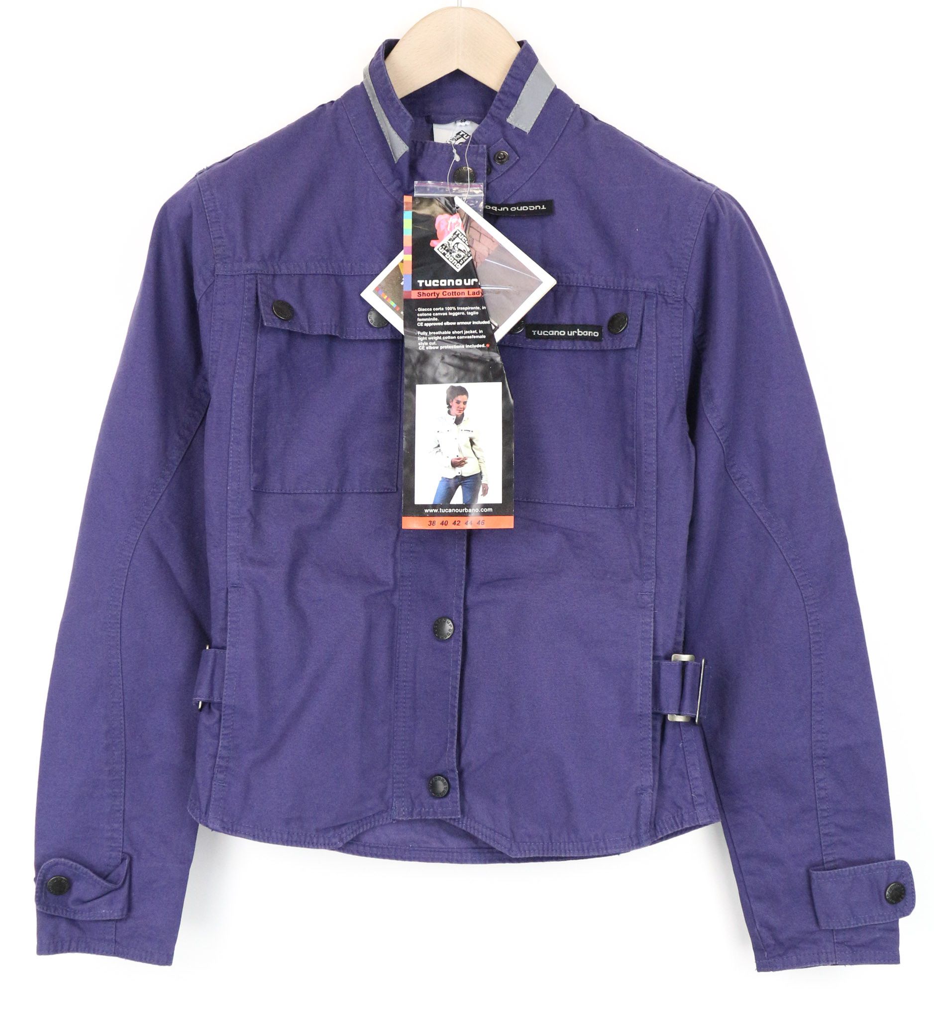 Other SHORTY IT38 Purple Cotton Moto Jacket 75002 Size M / US 6-8 / IT 42-44 - 1 Thumbnail