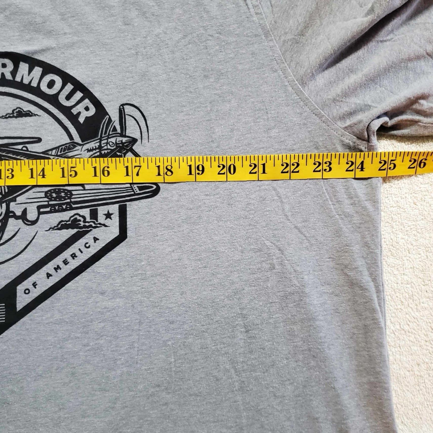 Under Armour Under Armour Air Plane T Shirt Military Graphic Tee XL Gray Mens Regular Pullover Crew Neck Short Sleeve Cotton Blend Logo Size US XL / EU 56 / 4 - 4 Thumbnail