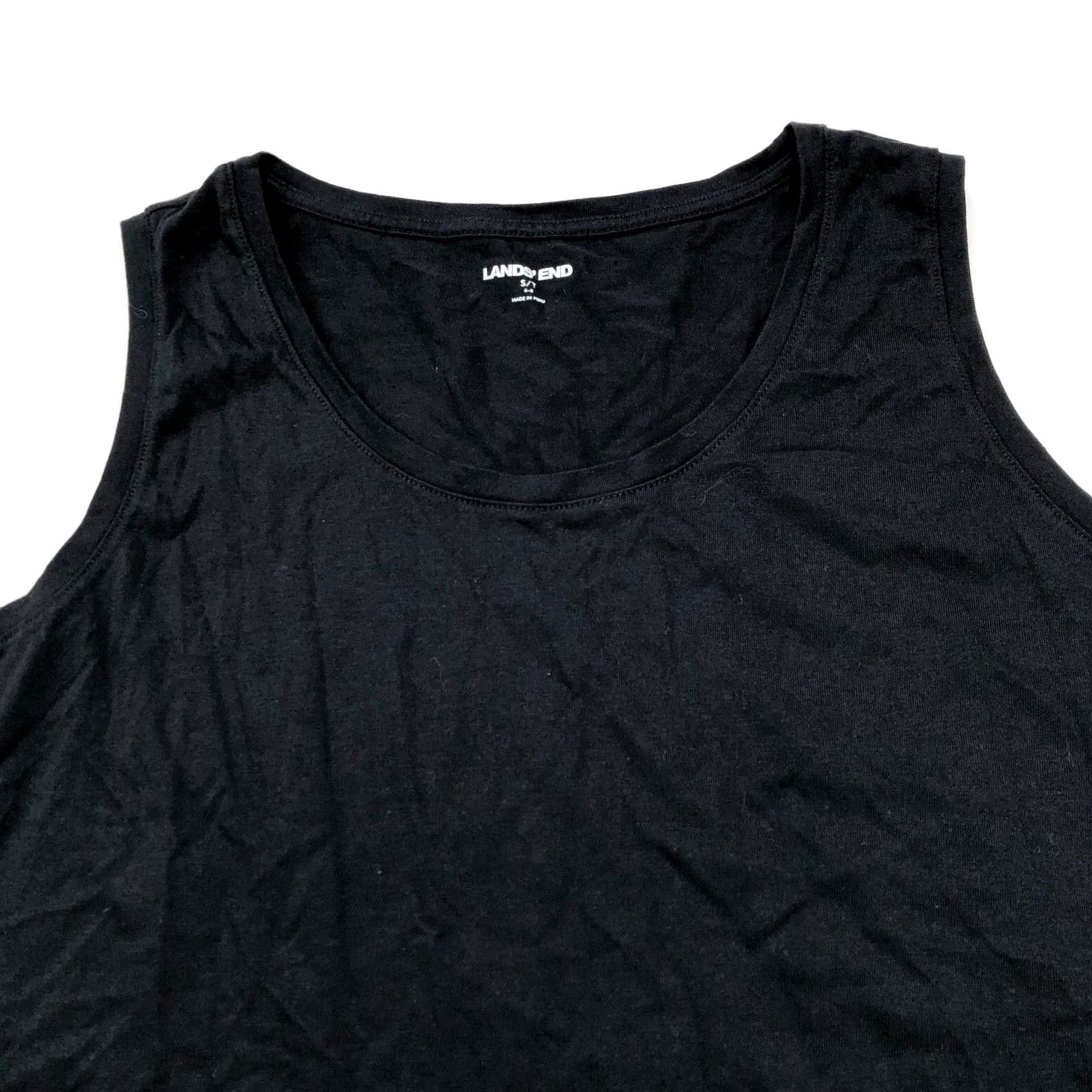 Lands' End Lands' End Tank Top MINT Black Small TALL 100% Cotton Wide Straps Round Neck Sleeveless 6/8 NS Size S / US 4 / IT 40 - 4 Thumbnail