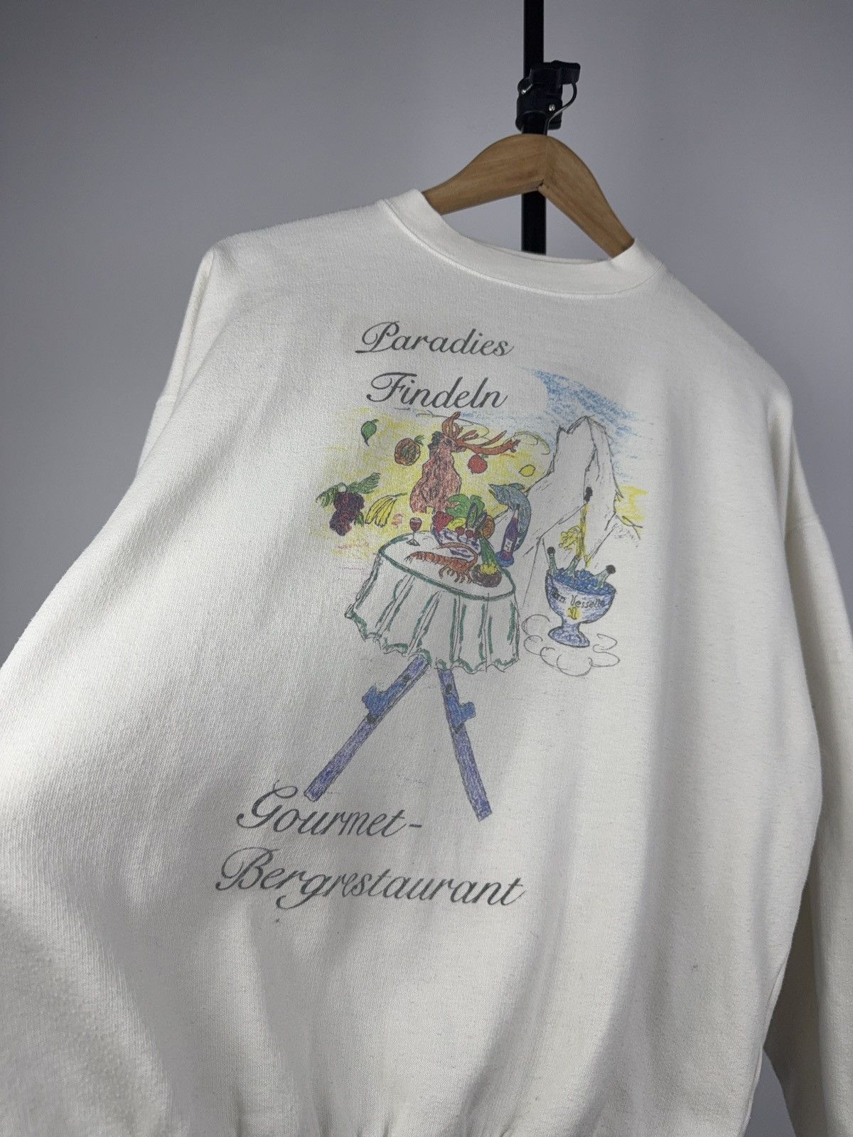 Vintage Vintage 80s German Print Sweatshirt Paradise Restaurant Art Size US S / EU 44-46 / 1 - 4 Thumbnail