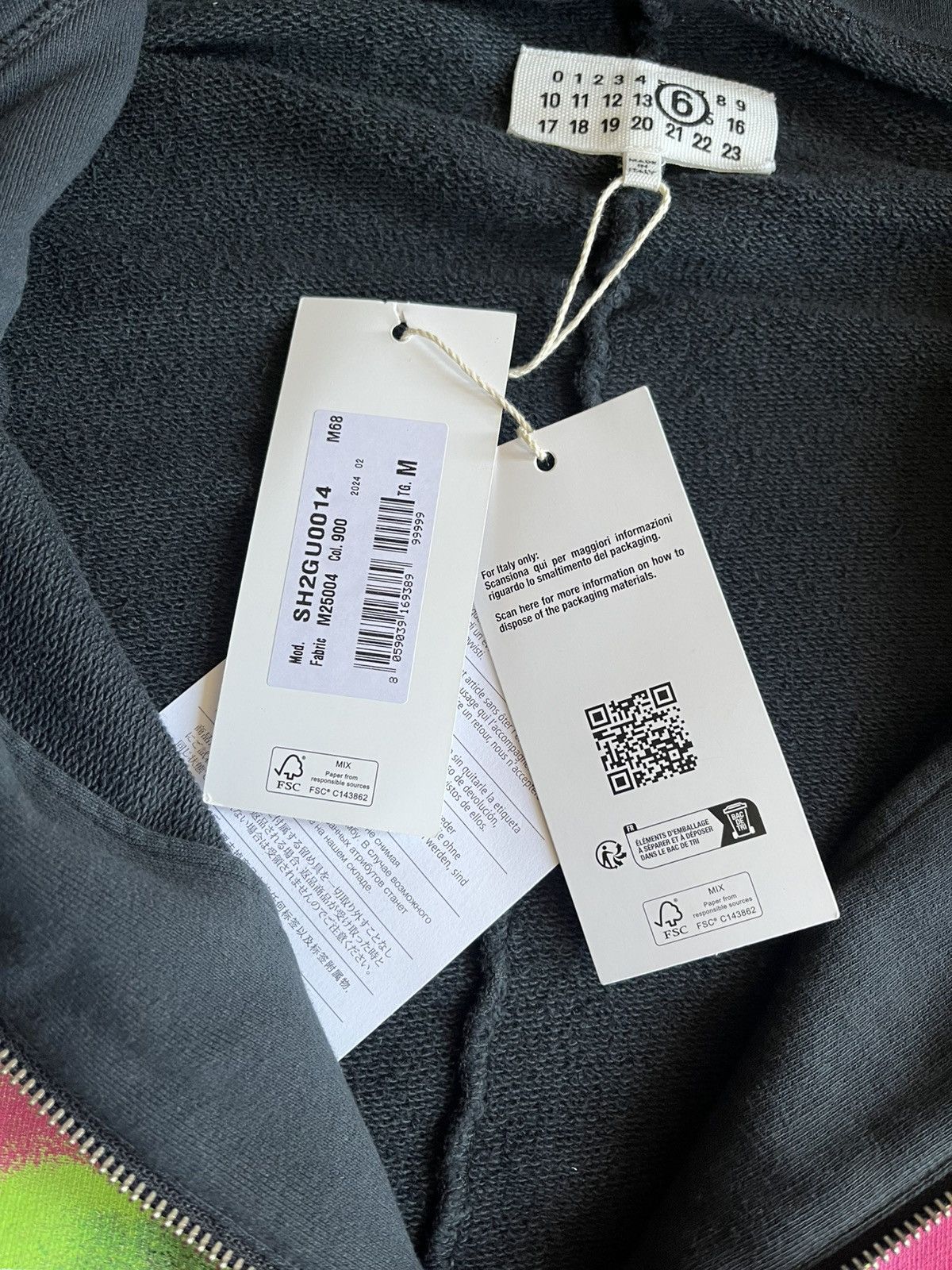Maison Margiela Maison Margiela MM6 Not What It Is Zip Up Hoodie Black AW24 Size US L / EU 52-54 / 3 - 8 Thumbnail