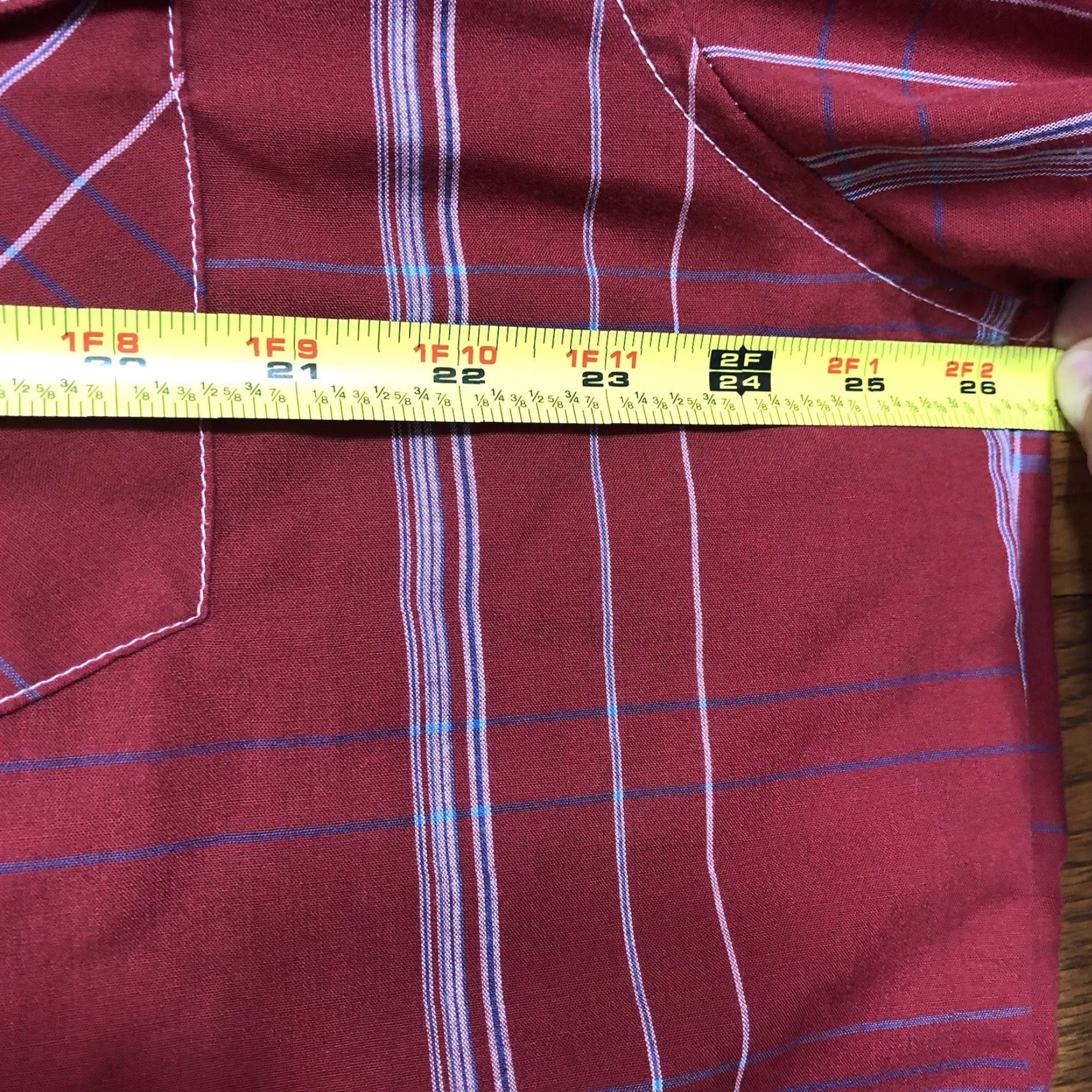 Wrangler Vtg Wrangler Button-Up Shirt 2XL Red Plaid Collared Long Sleeve X-Long Tails Cowboy Western 90s 80s 70s Mens Size ONE SIZE - 7 Thumbnail