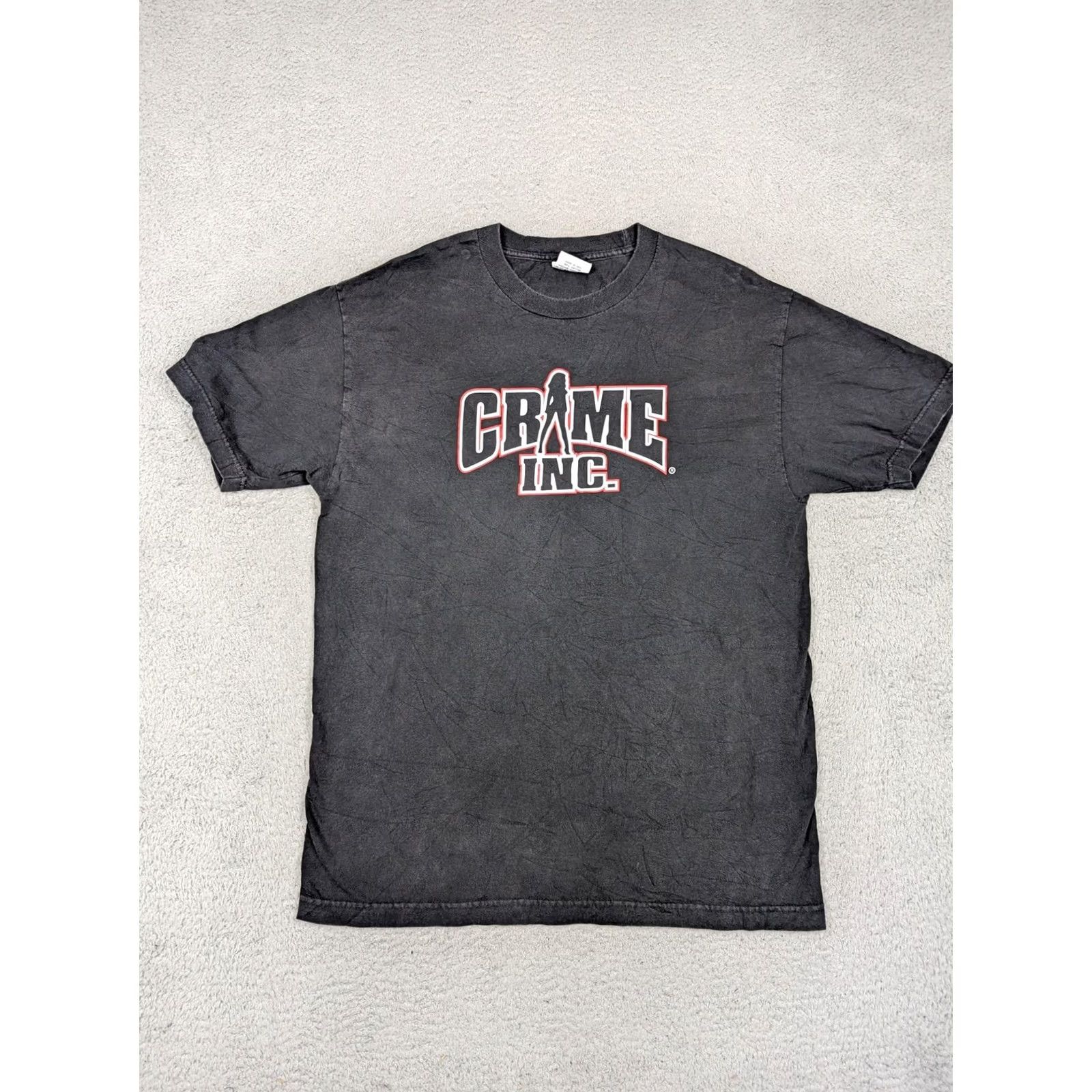 Vintage VINTAGE Crime Inc Shirt Mens Large Black Graphic 90s Cotton Made USA Short Sleeve Crew Neck Mens Size US L / EU 52-54 / 3 - 2 Thumbnail
