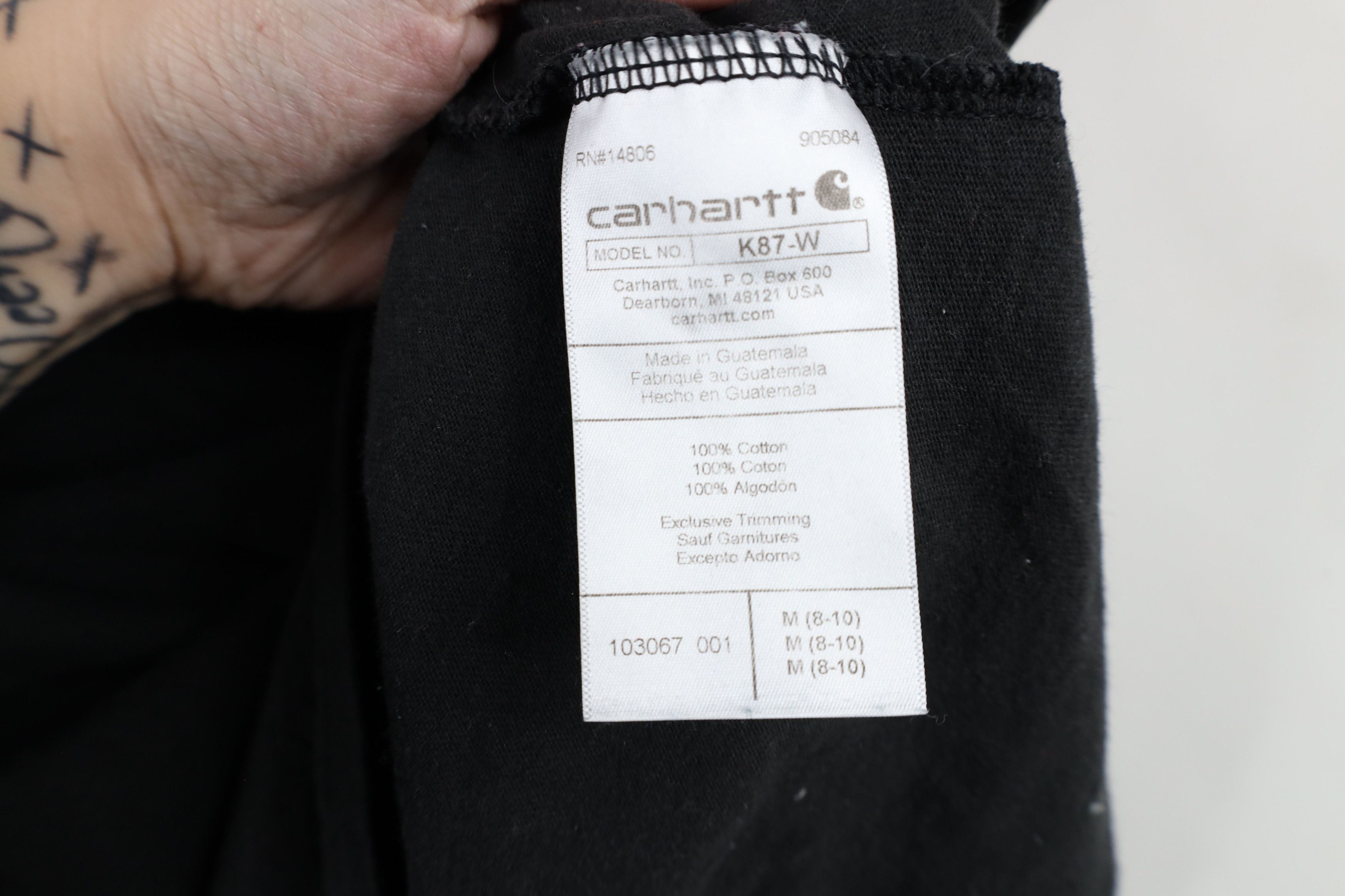 Carhartt × Vintage Vintage Carhartt Spell Out Pocket T-Shirt Black Cotton Size M / US 6-8 / IT 42-44 - 9 Thumbnail