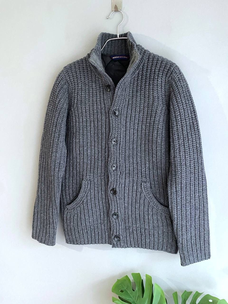 Boggi Boggi Milano Knit Merino Wool Button Cardigan Vest Lining, S Size US S / EU 44-46 / 1 - 2 Thumbnail