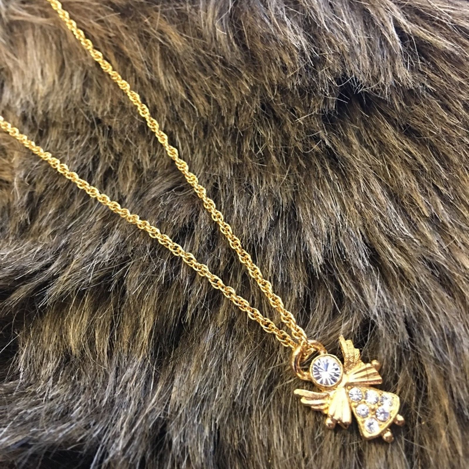 Vintage Vintage CAMCO gold tone crystal angel necklace Size ONE SIZE - 6 Thumbnail
