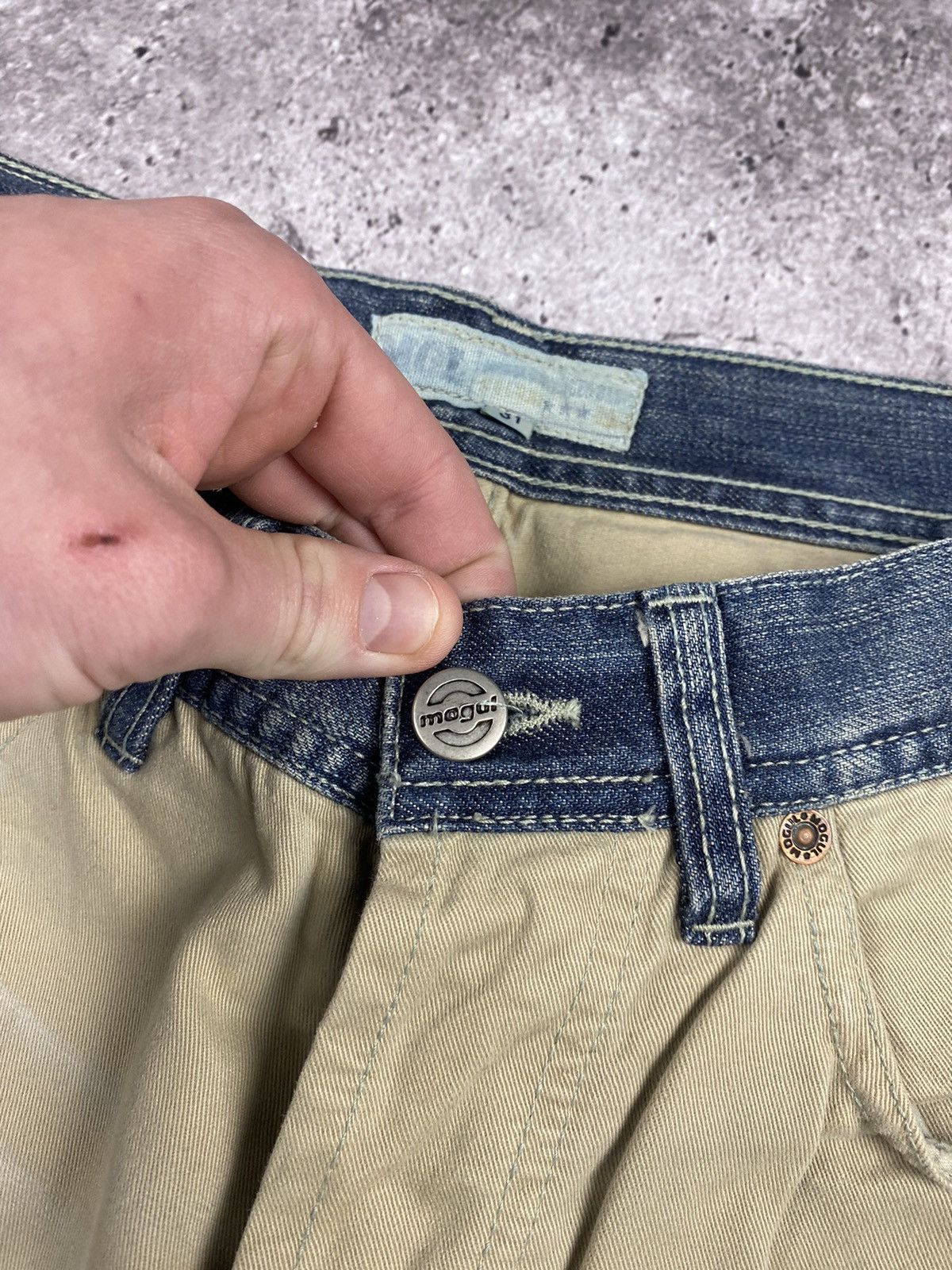 Designer × Japanese Brand Mongul “Two Face” Denim Corduroy Kapital Style Flare Jeans Size US 31 - 8 Thumbnail