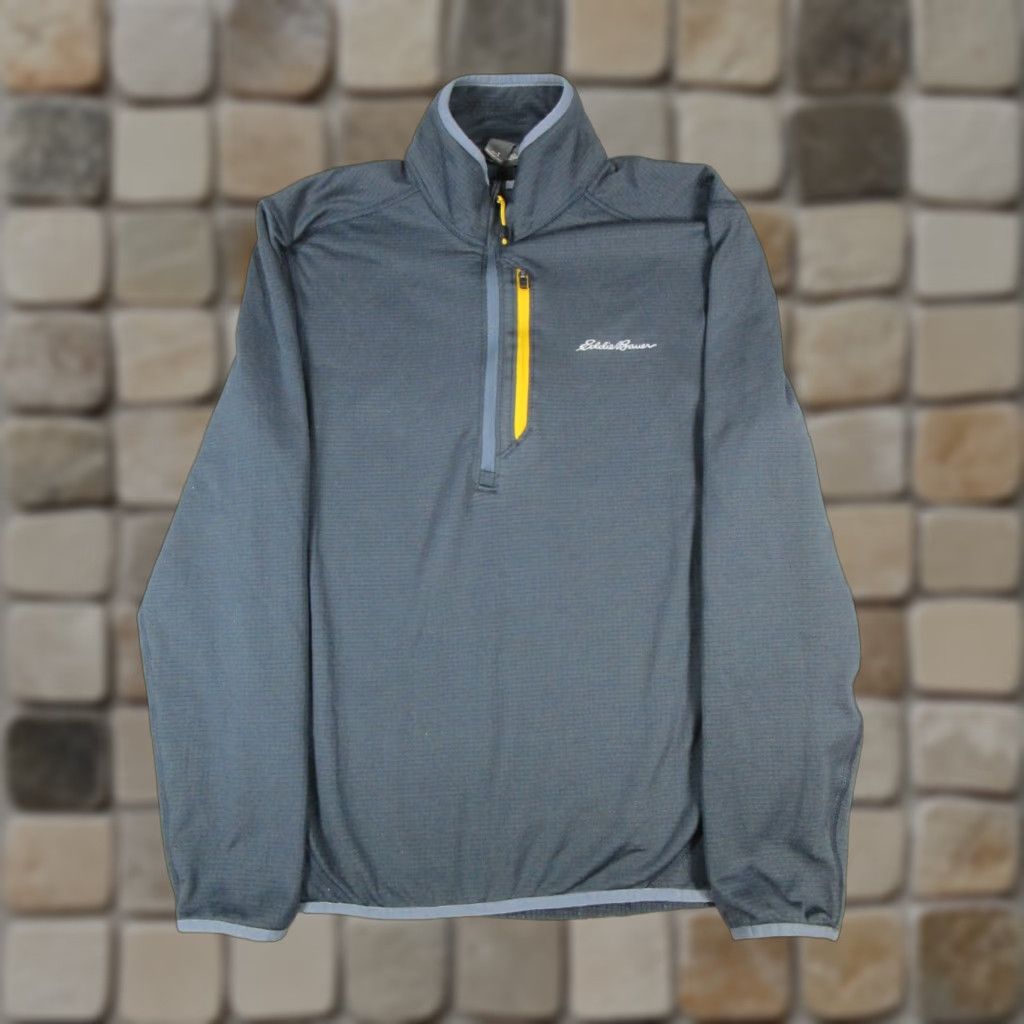 Eddie Bauer Eddie Bauer Sweater Mens Small Gray Yellow Golf Quarter Zip Shirt Size US S / EU 44-46 / 1 - 1 Thumbnail