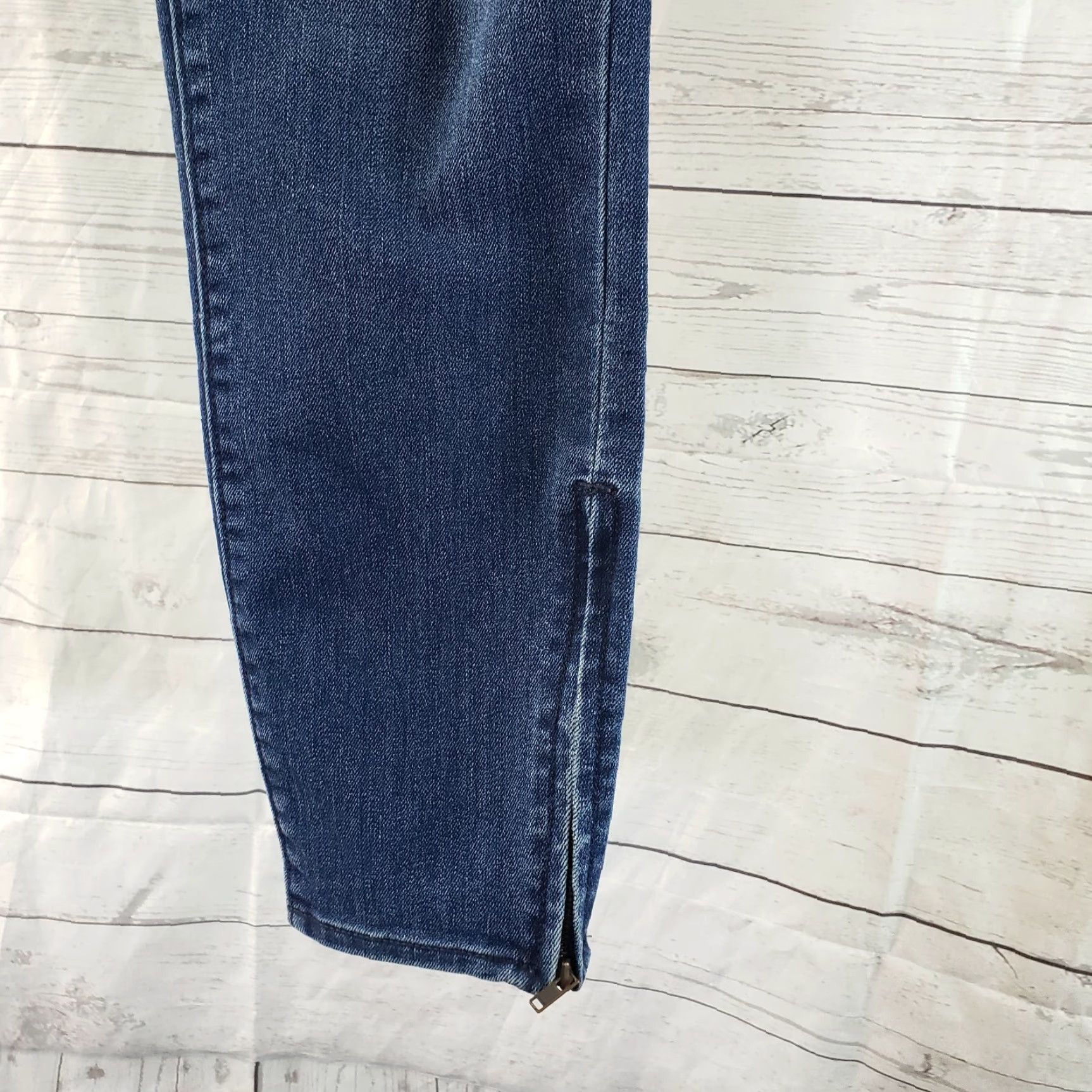 Loft LOFT Womens Modern Skinny Ankle Jeans Sz 25 Blue Ankle Zip Low Rise Denim 26in Inseam Womens Jeans Size 42" / US 20 - 4 Thumbnail