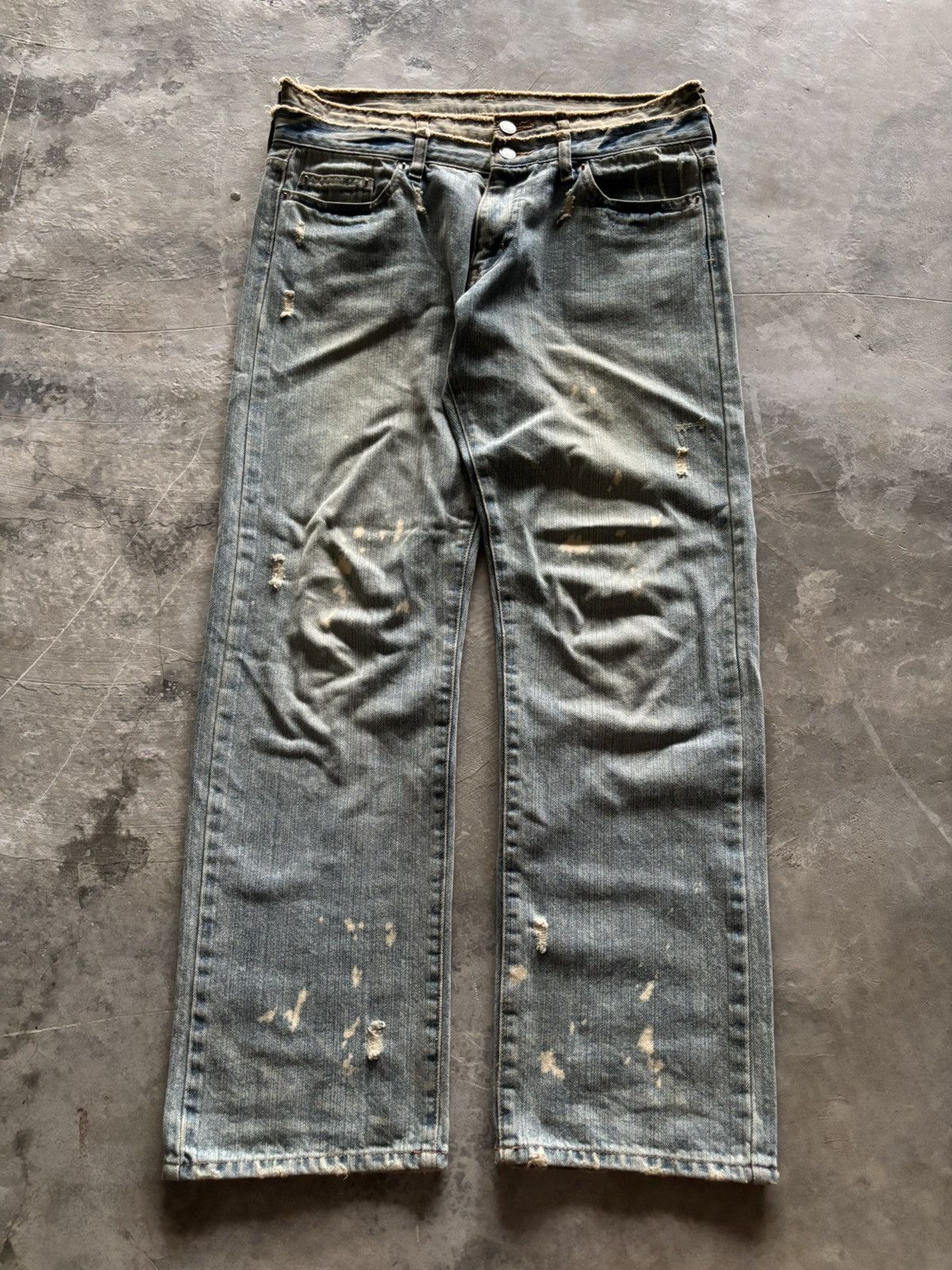 DOUBLE WAIST japanese brand distressed punk grunge rusty mud