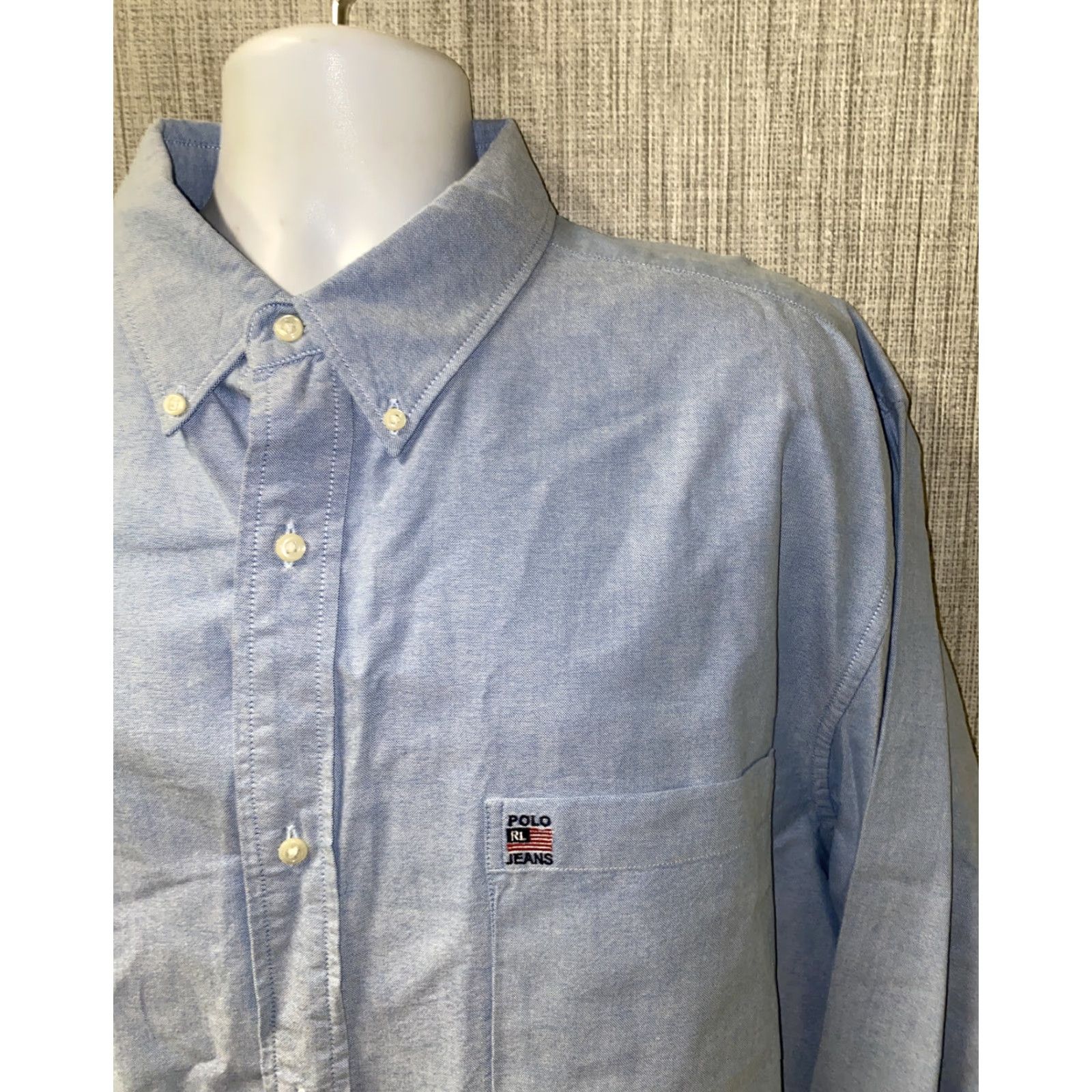 Ralph Lauren Ralph Lauren Jeans Co Mens Blue Long Sleeve Button Front Shirt Size XL Size US XL / EU 56 / 4 - 2 Thumbnail