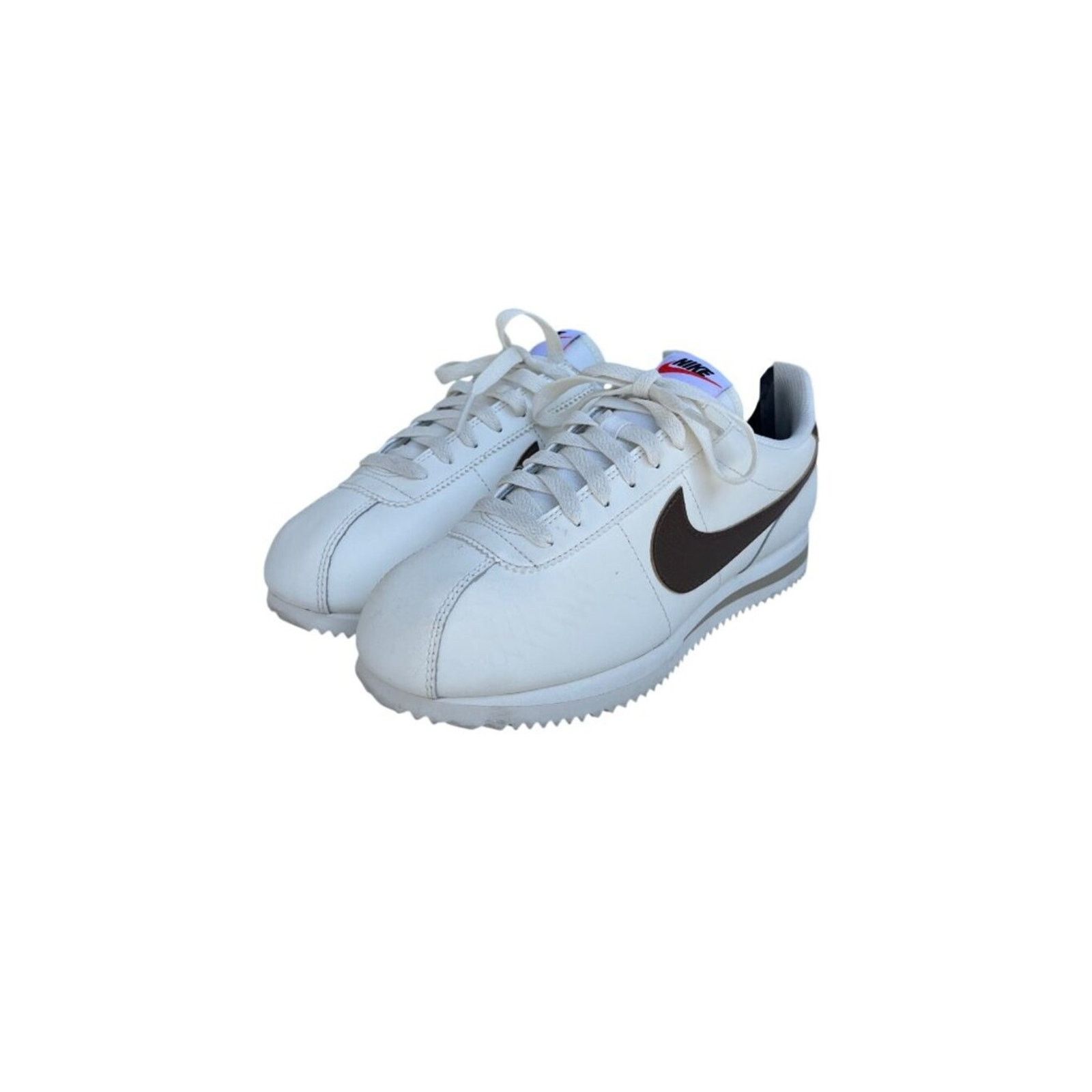 Nike Nike Classic Cortez Leather Sneakers White & Brown Size 8.5 Size US 8.5 / IT 38.5 - 2 Thumbnail