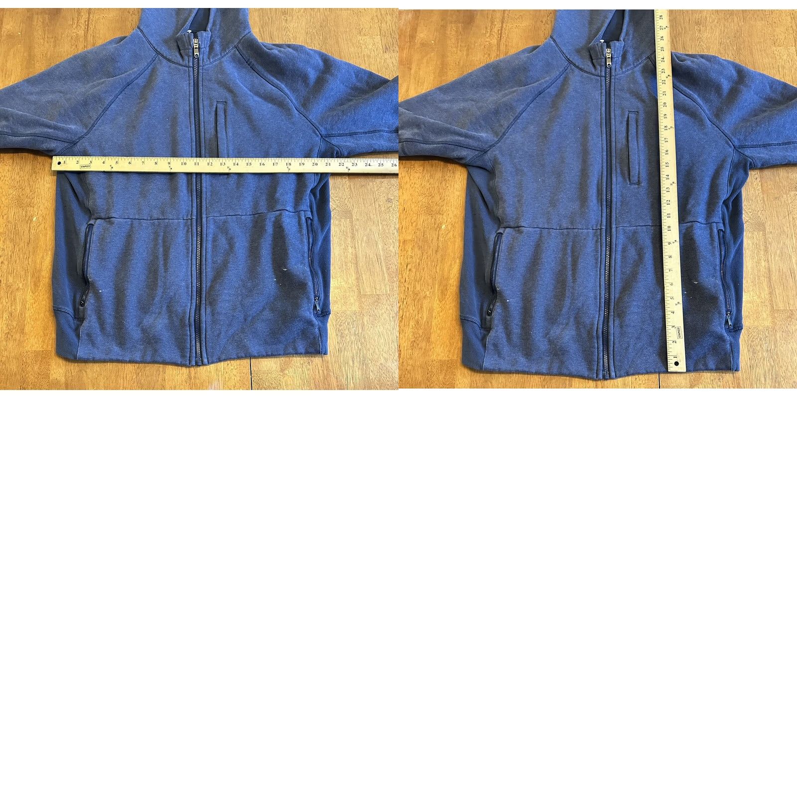 Lululemon Lululemon Full Zip Hoodie Sweatshirt Large Cargo Navy Blue Womens Regular Zip Hooded Pockets Activewear Size L / US 10 / IT 46 - 8 Thumbnail