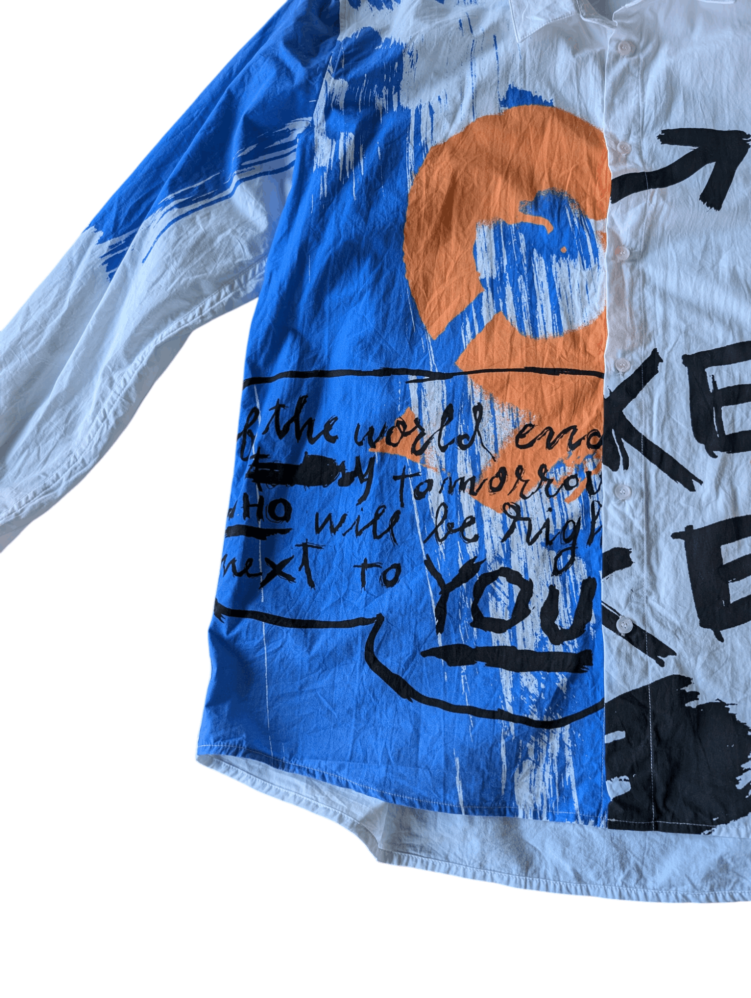 Designer × Zara Zara Graffiti Long Sleeve Button Shirt Size US L / EU 52-54 / 3 - 4 Thumbnail