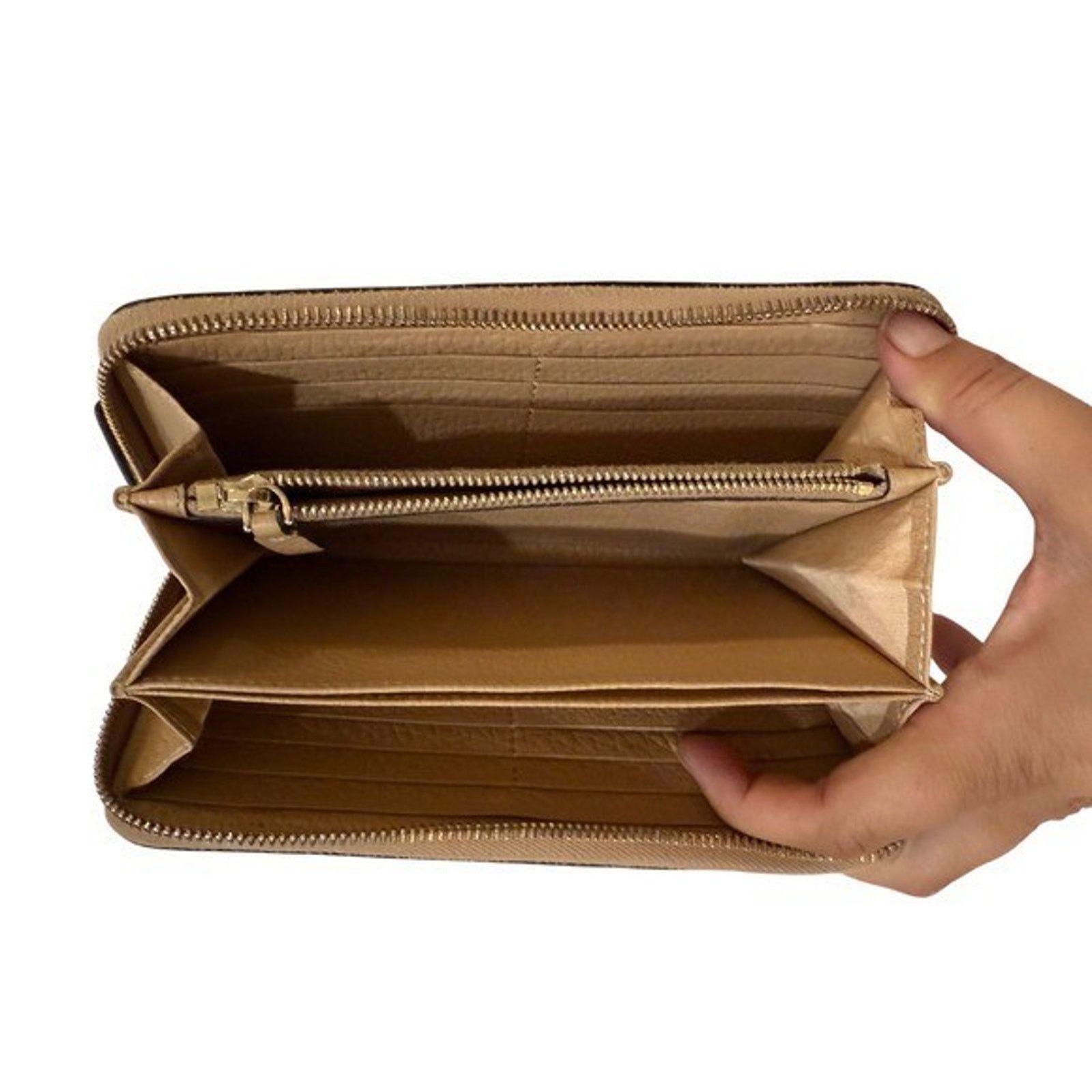 Valentino Valentino Rockstud Wallet Tan Leather Garavani Zip BOX COA Size ONE SIZE - 3 Thumbnail