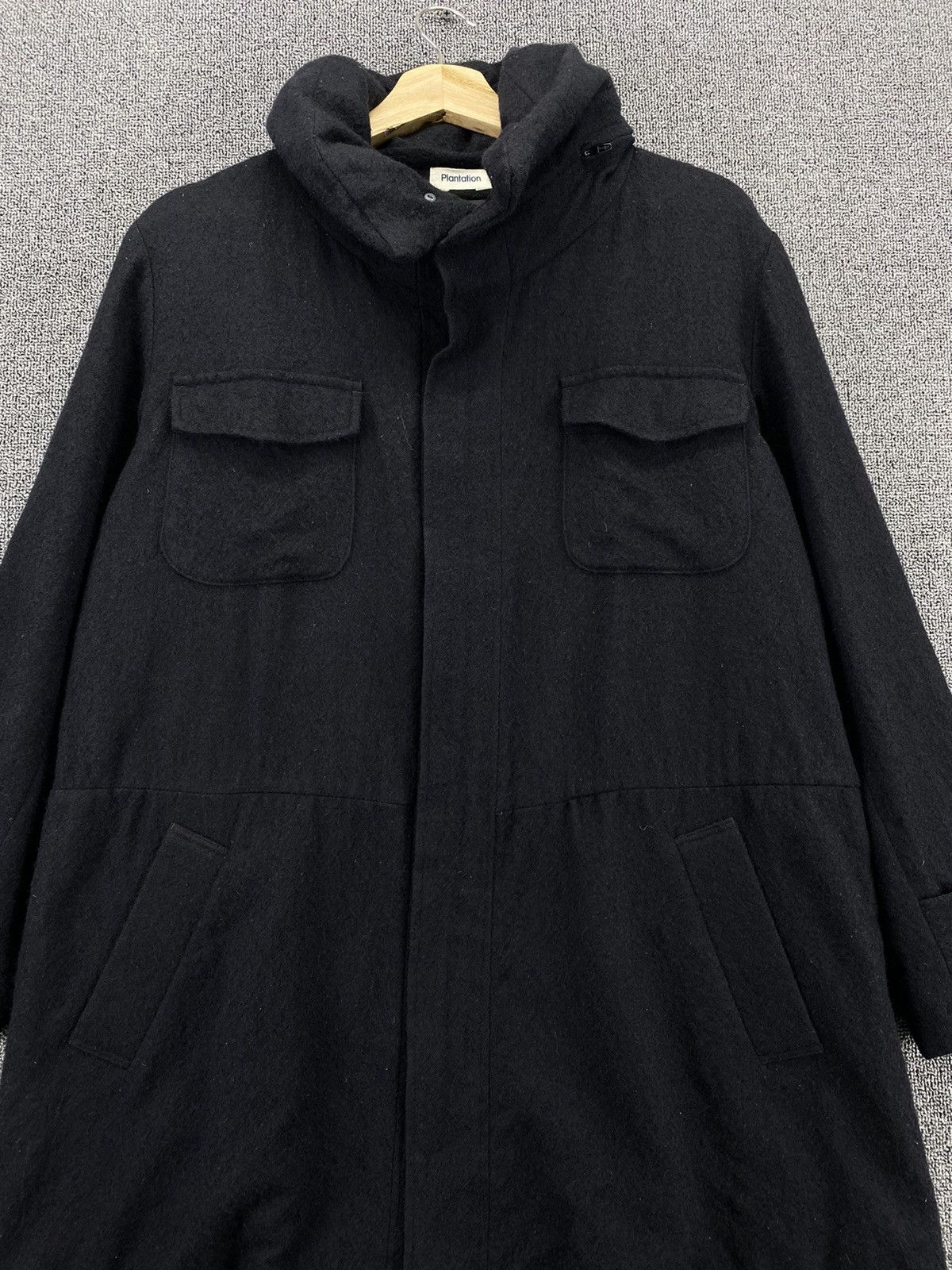 Issey Miyake Vintage Issey Miyake Plantation Black Wool Hodded Jacket Size M / US 6-8 / IT 42-44 - 4 Thumbnail
