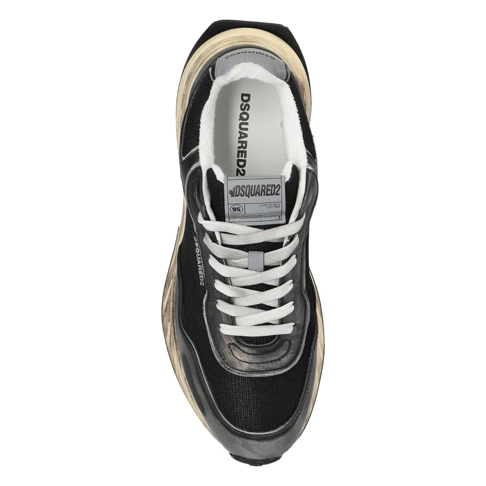 Dsquared2 DSQUARED2 Sprinter Black Leather Sneakers New And Authentic Size US 7 / EU 40 - 4 Thumbnail