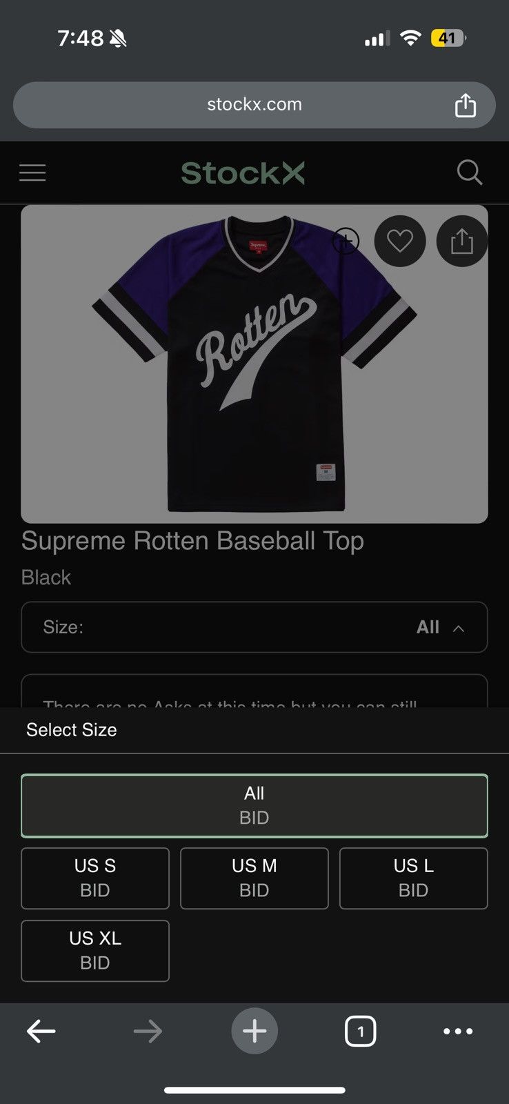 Supreme 💥 Supreme Rotten Baseball Top Black FW19 SZ Medium Size US M / EU 48-50 / 2 - 11 Thumbnail