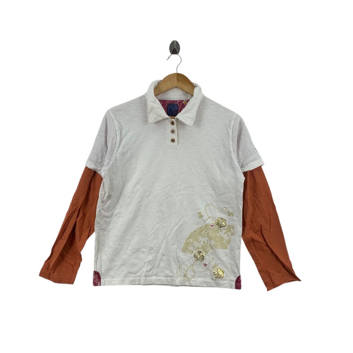 Vintage Vintage JAPAN TRADITIONAL TEMPLE Souvenir Y2K Polo Tee Size M / US 6-8 / IT 42-44 - 1 Thumbnail