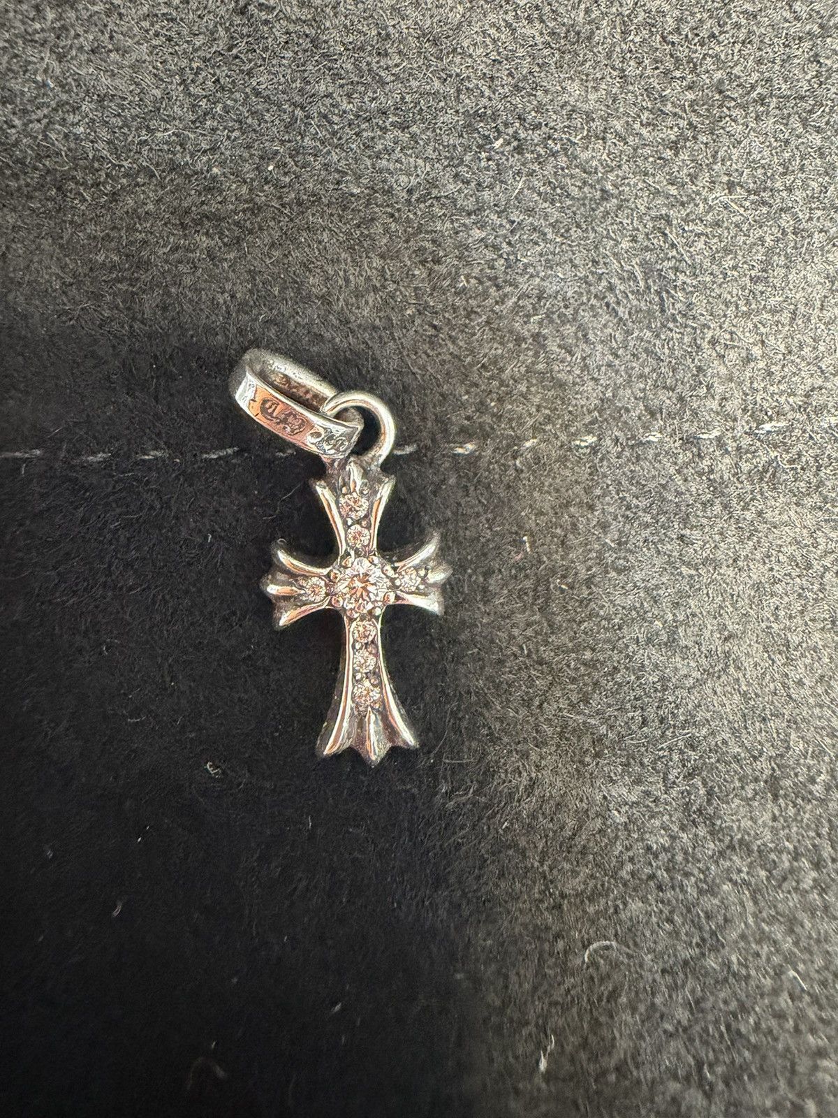 Chrome Hearts Baby Fat Cross Charm Silver with Pave Diamond Size ONE SIZE - 12 Thumbnail