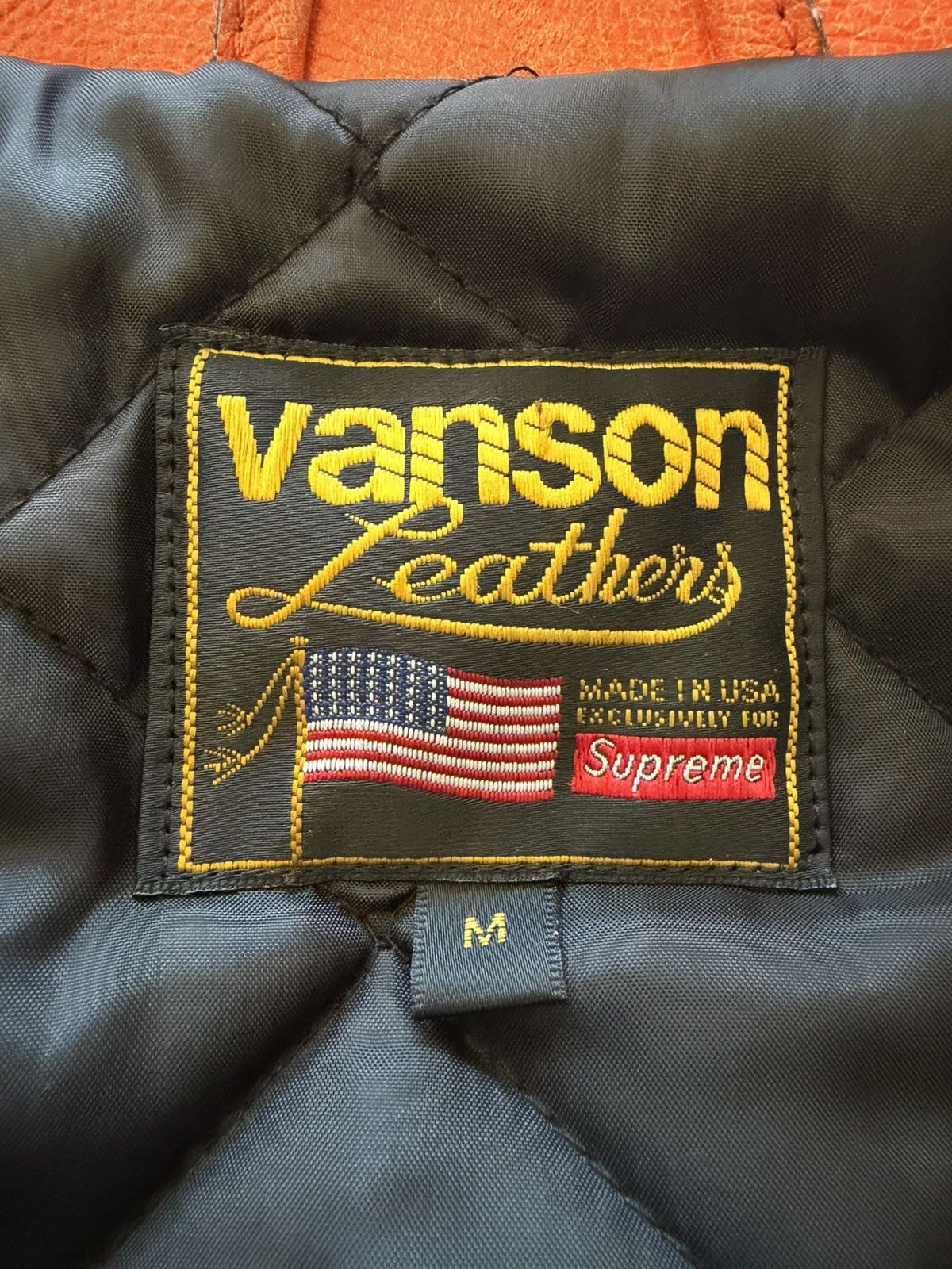 Supreme × Vanson Leathers Vanson Leather x Supreme x BB Simon Leather Jacket (Orange) Size US M / EU 48-50 / 2 - 6 Thumbnail
