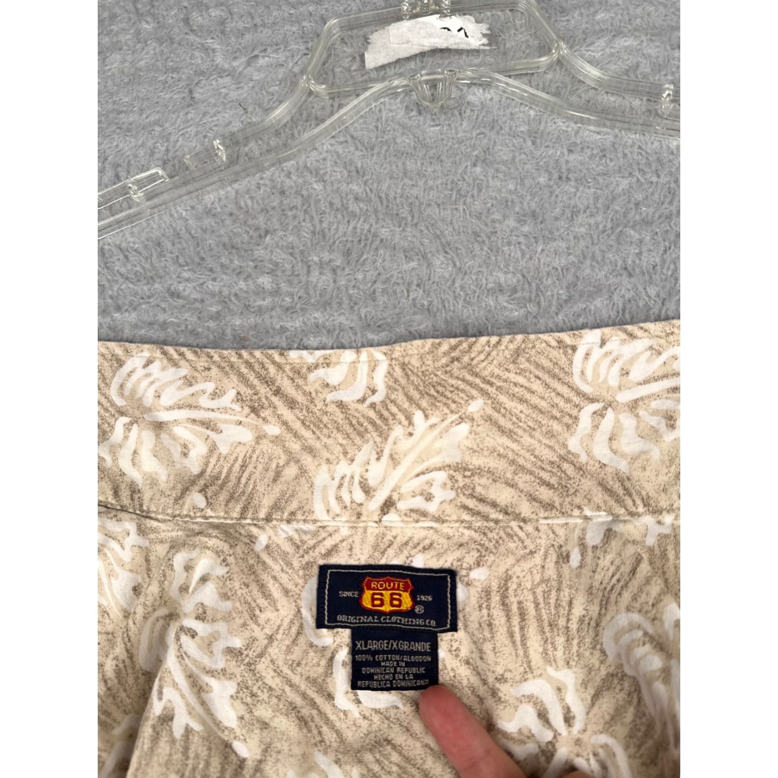 Route 66 VINTAGE Route 66 Shirt Men Extra Large Beige Floral Leaf Button Up Hawaiian 100% Cotton Size US XL / EU 56 / 4 - 3 Thumbnail
