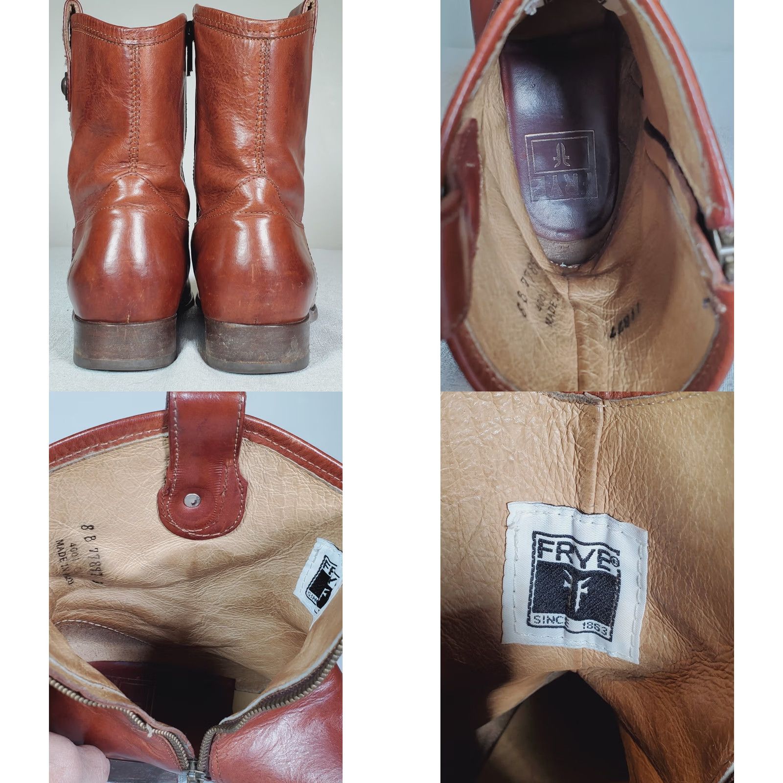 Frye FRYE Melissa Button Short Leather Booties in Cognac Brown 77897 Women's US 8 B Bootie Size 30" / US 8 / IT 44 - 8 Thumbnail