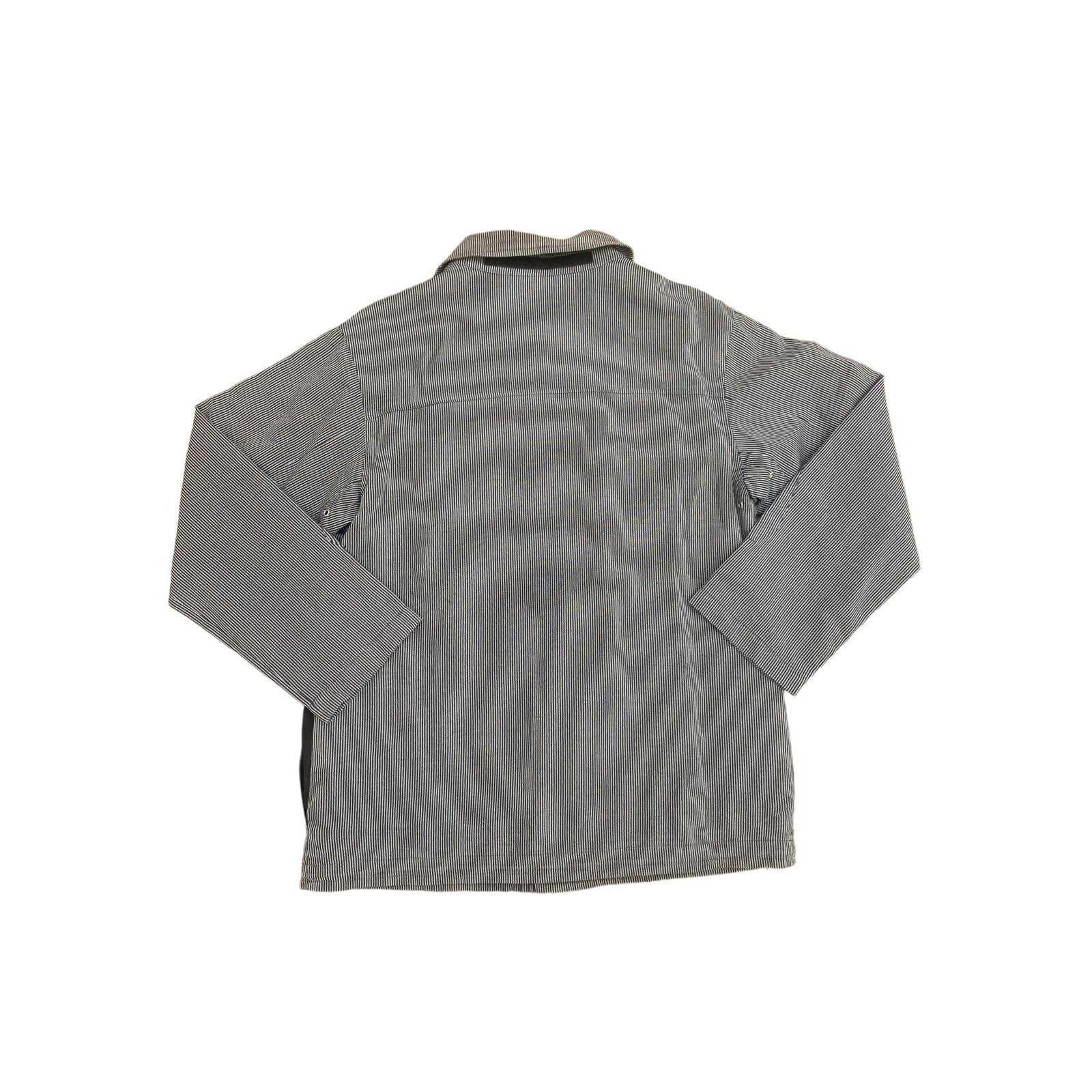 A.P.C. Navy Grey Textured Striped Jacket Size US S / EU 44-46 / 1 - 4 Thumbnail