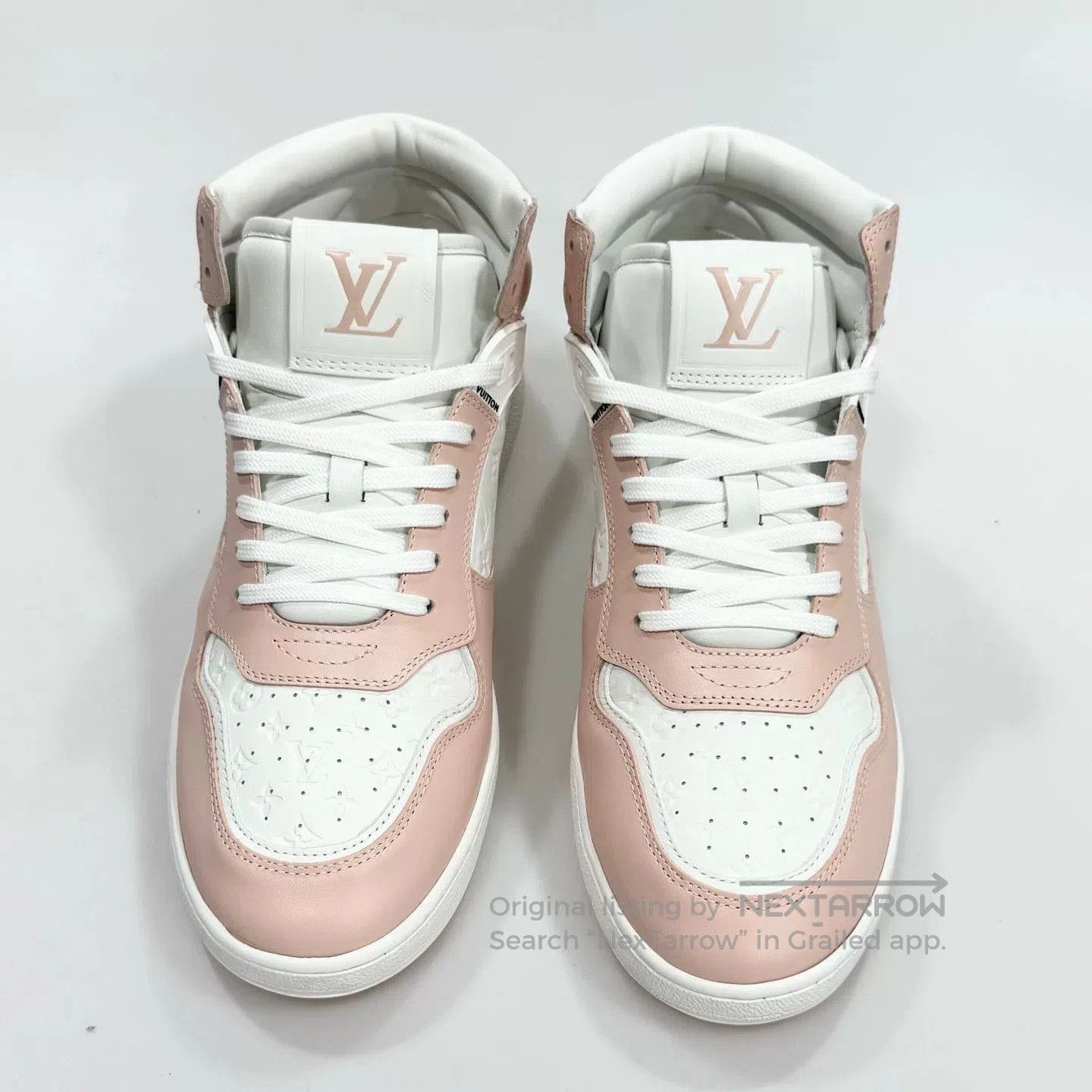 Louis Vuitton Louis Vuitton White Pink Embossed Sneakers. Size US 7 / IT 37 - 1 Thumbnail