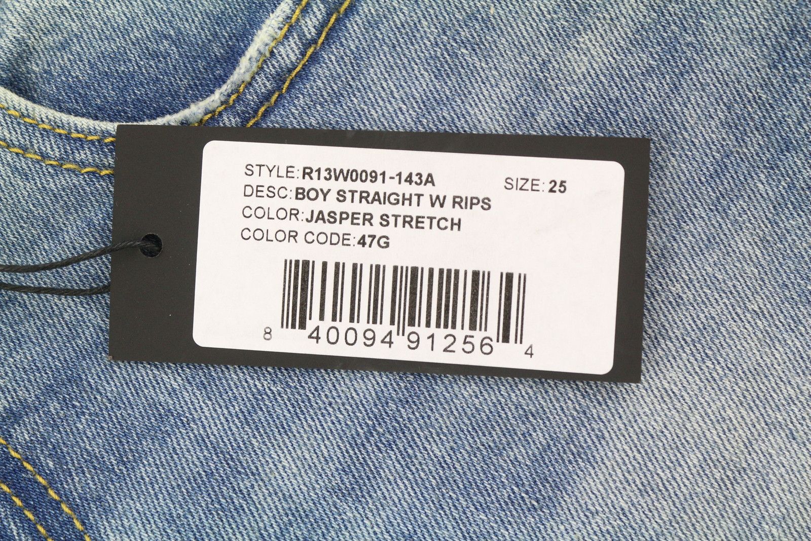 R13 BOY STRAIGHT 25 Jasper Stretch Ankle Length Jeans 84431 Size 25" / US 0 / IT 36 - 7 Thumbnail
