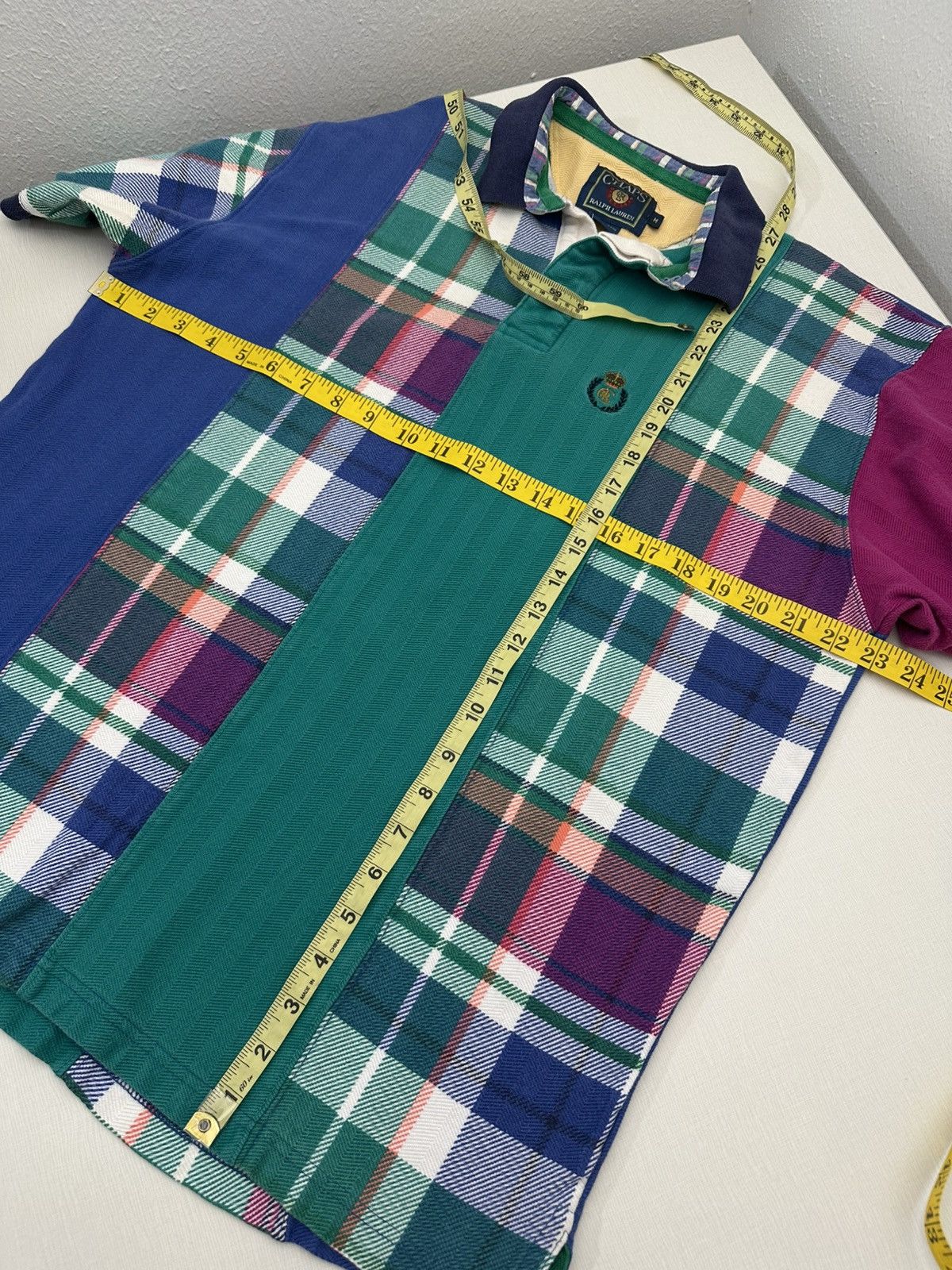 Chaps Ralph Lauren Vintage 90s Chaps Ralph Lauren Patch Work Polo Shirt Medium Size US M / EU 48-50 / 2 - 8 Thumbnail