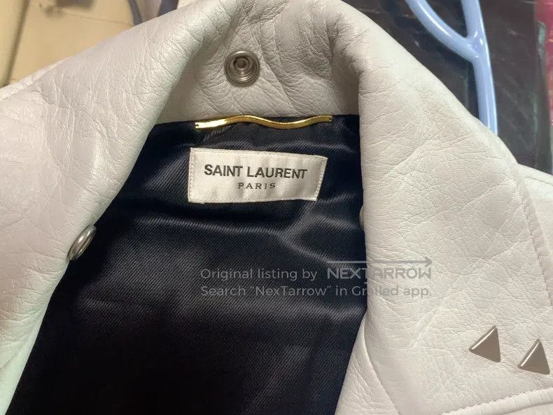 Saint Laurent Paris Saint Laurent Paris White Leather Jacket Size XXS / US 00 / IT 34 - 2 Thumbnail
