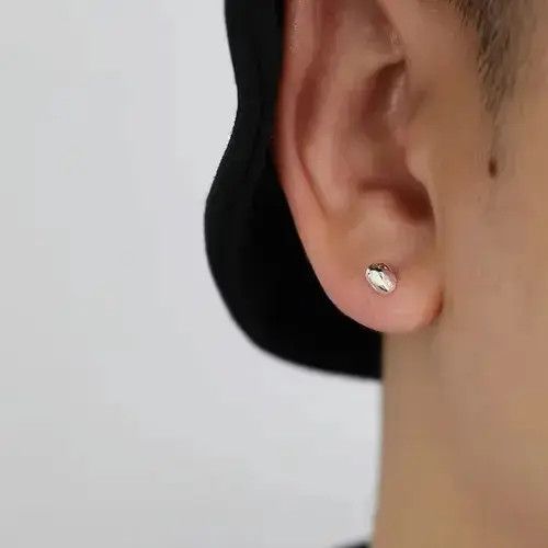 Jewelry 100% 925 Silver Vintage Meteorite Earrings, Men's