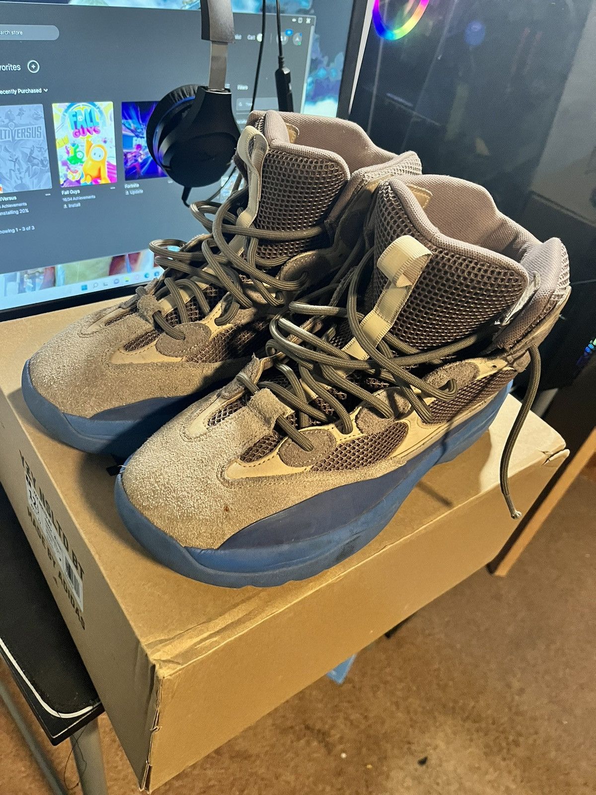Blue yeezy desert boot clearance