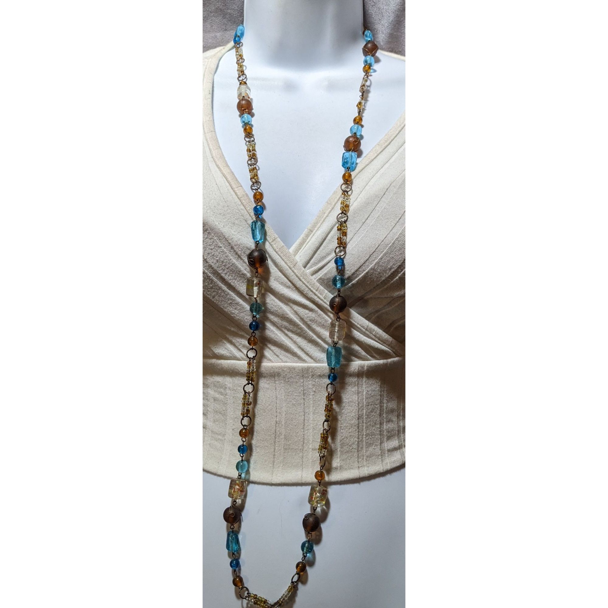 Other Vintage Bohemian Earthy Glass Beaded Necklace Size ONE SIZE - 6 Thumbnail