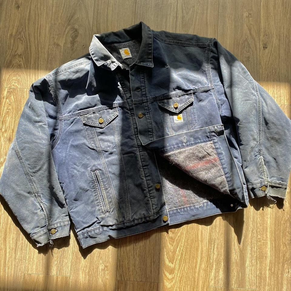 Carhartt Vintage USA Carhartt blanket lined trucker canvas jacket Size US XL / EU 56 / 4 - 1 Thumbnail