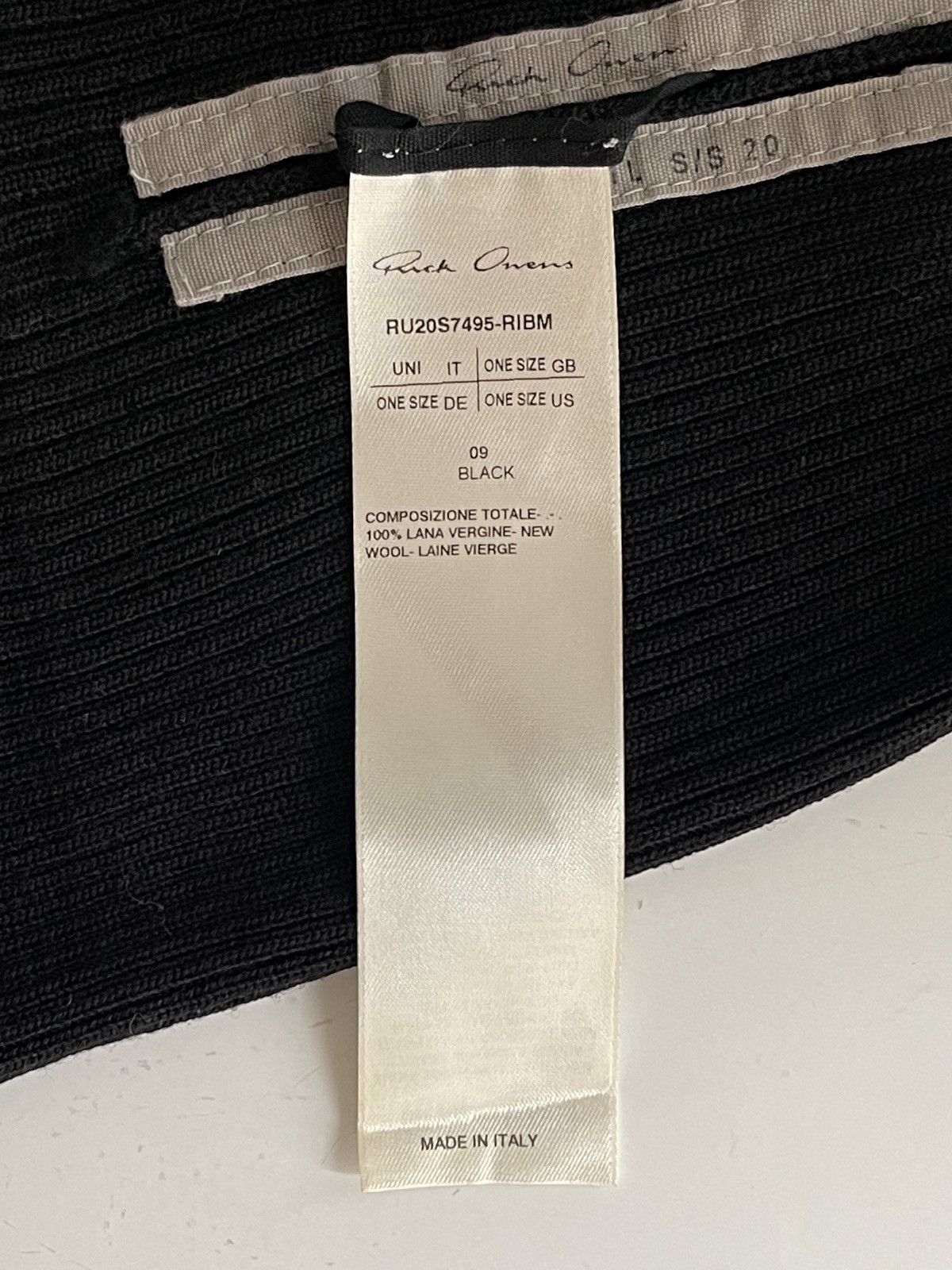 Rick Owens SS20 Tecuatl Light Wool Beanie Size ONE SIZE - 7 Thumbnail