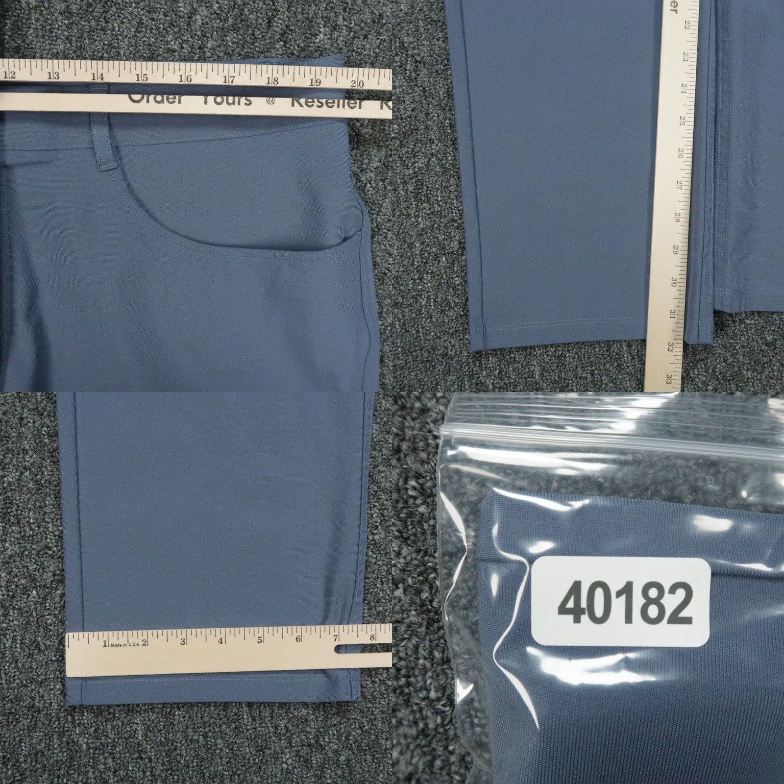 Delta Rhoback Pants Mens 40x32 Blue Delta Performance Stretch Golf Trouser Chino Size US 40 / EU 56 - 8 Thumbnail