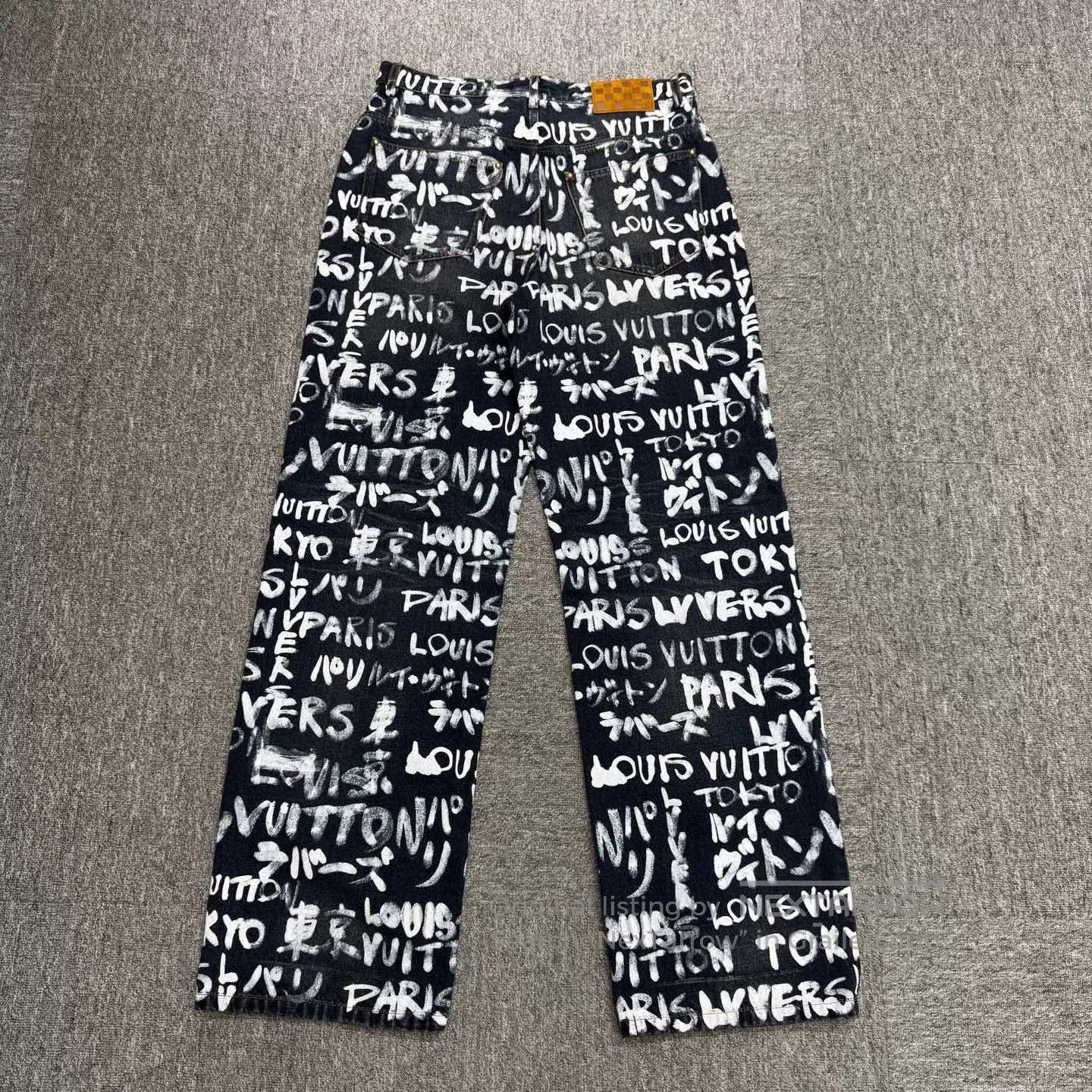 Louis Vuitton louis vuitton nigo graffiti denim pants. Size US 30 / EU 46 - 2 Thumbnail