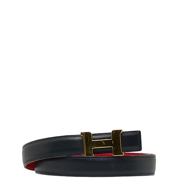 image of Hermes Box Constance H Belt in Black, Men's